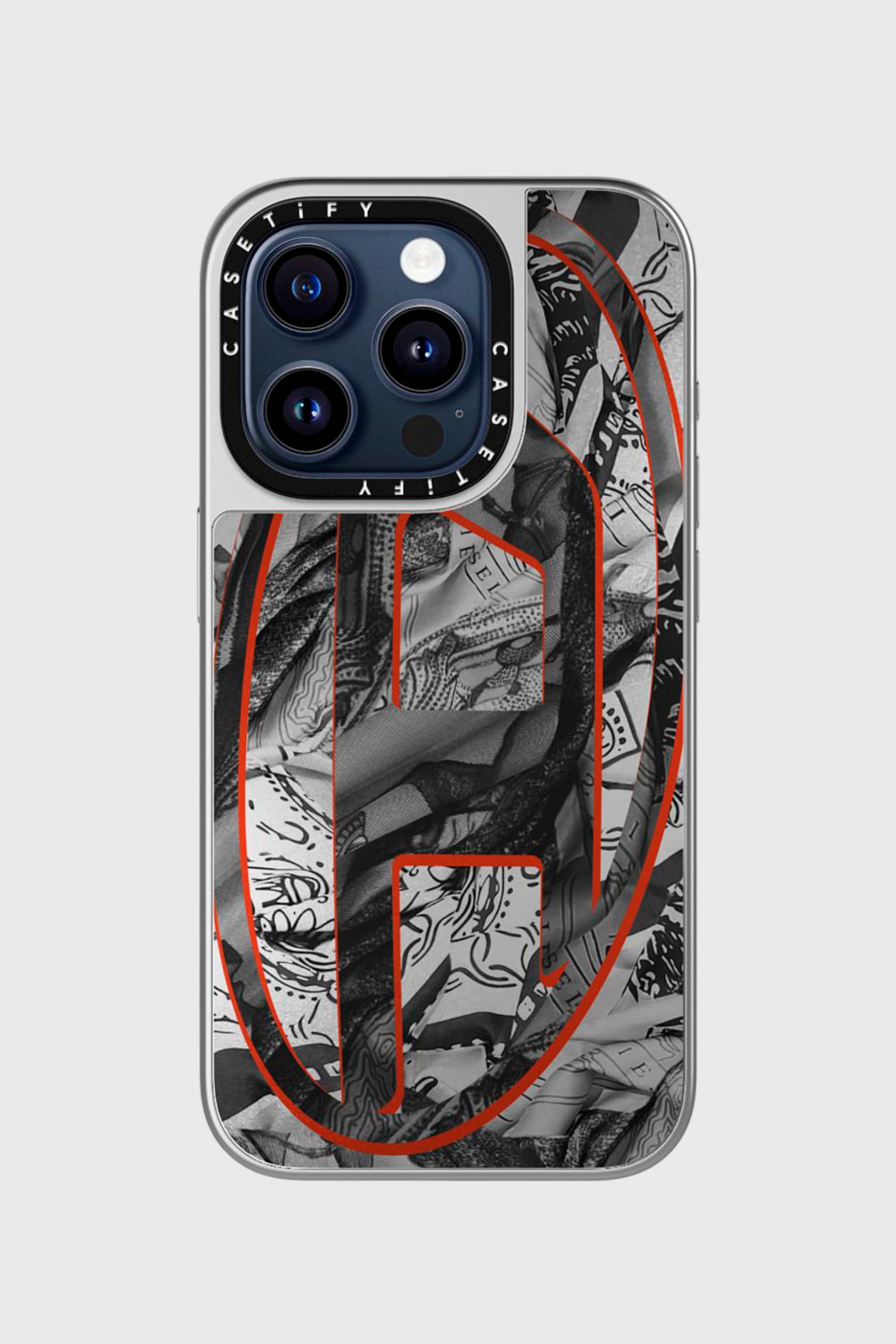 Diesel - 60336 CASETIFY MOULDED CASE, Unisex's Magsafe Bandana Case iPhone 15 Pro in Multicolor/Black - 1