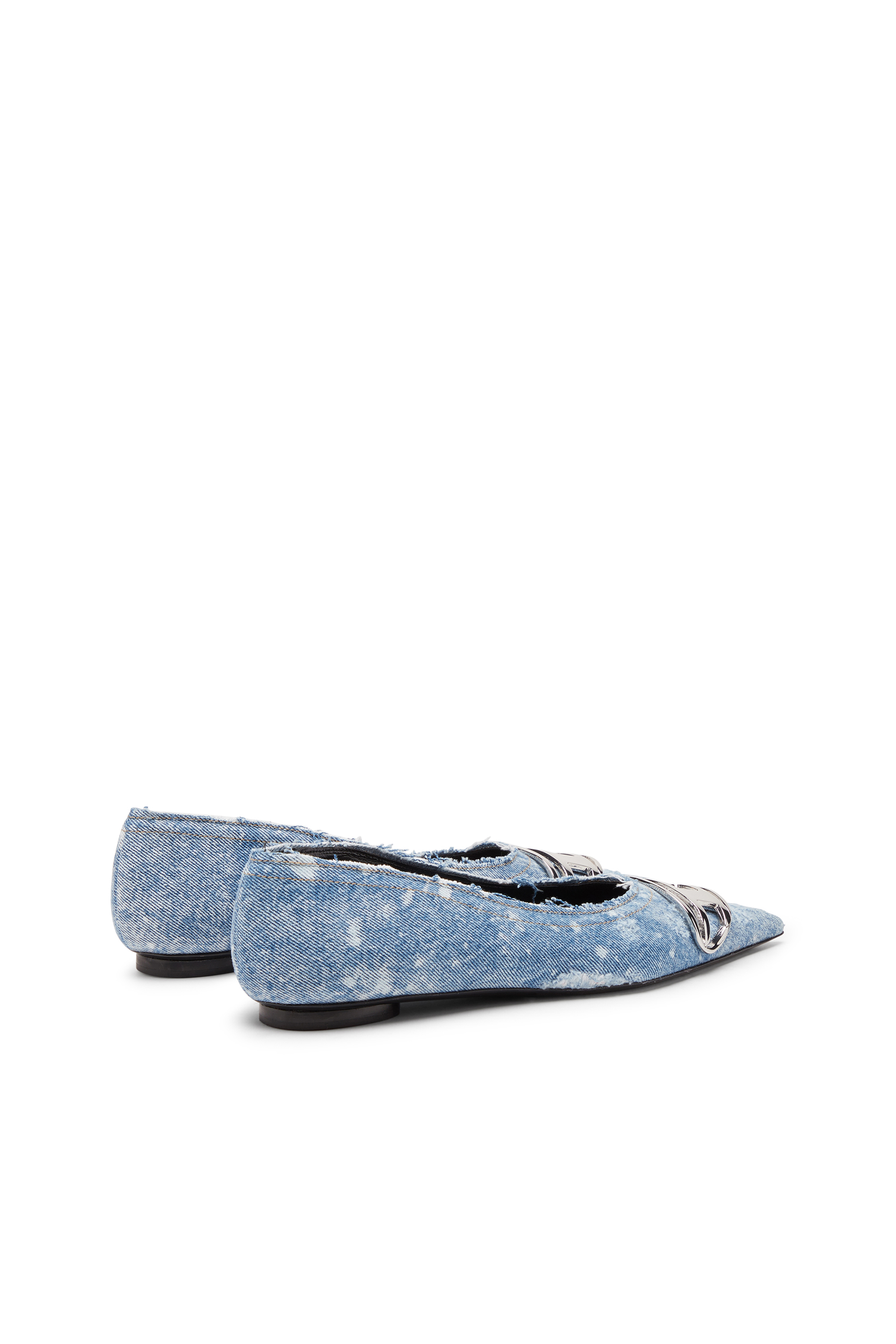 Diesel - D-VENUS BAL, Woman's D-Venus-Ballerina flats with mirror finish in Light Blue - 3