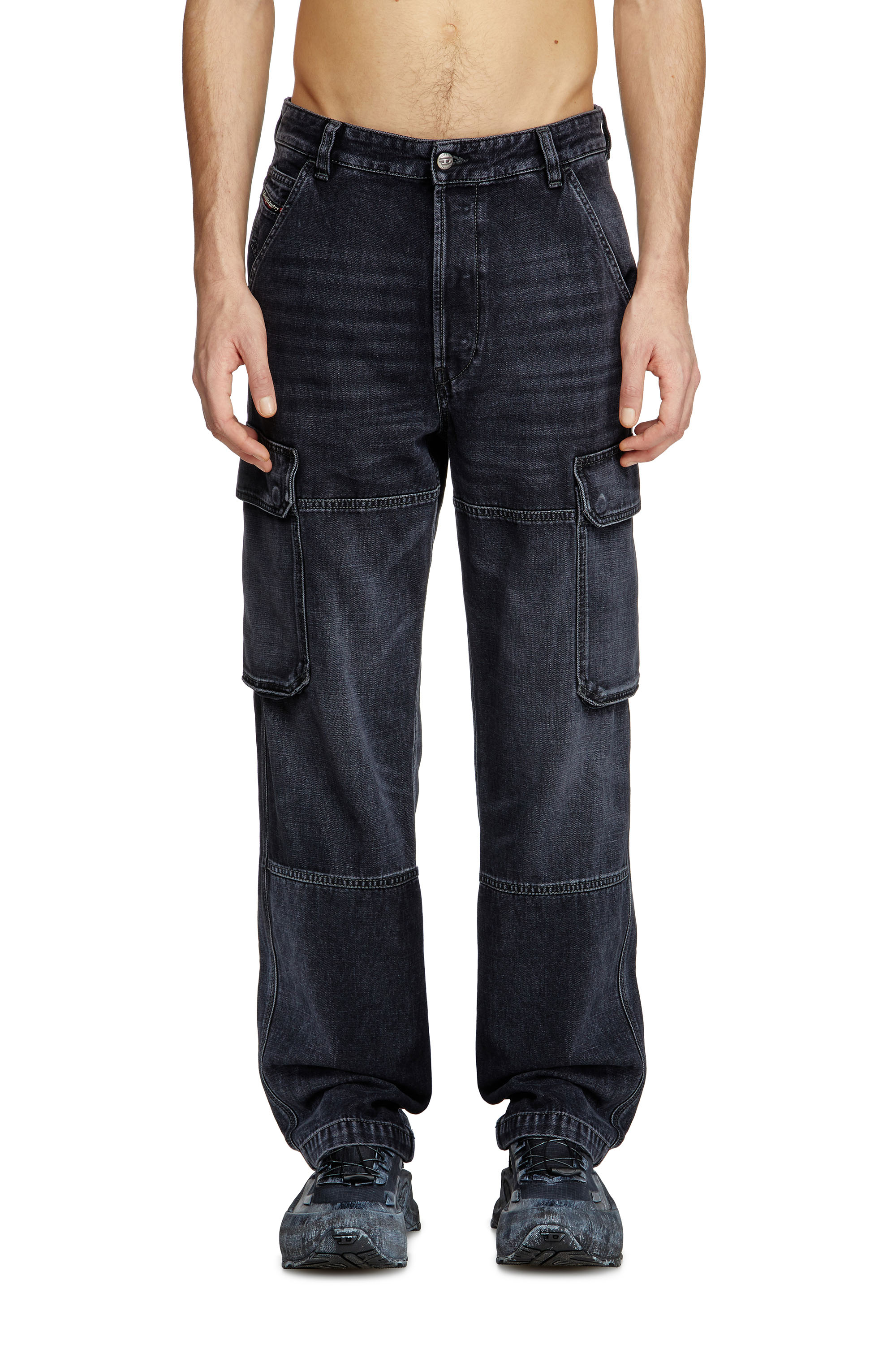 Regular Jeans D-Uty 007Z9, Black/Dark grey Diesel - Man's Regular Jeans D-Uty 007Z9, Black/Dark grey - 3