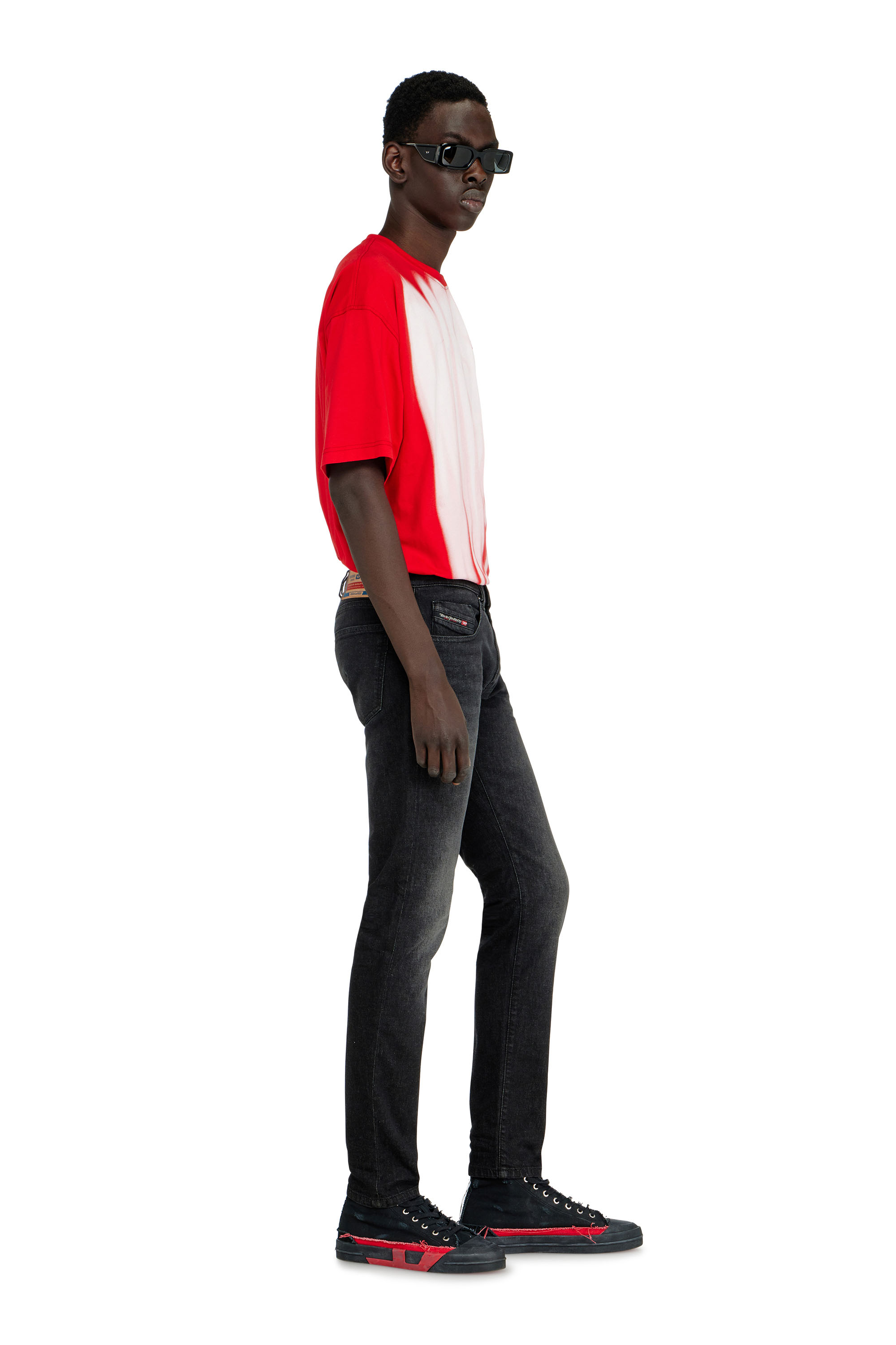 Diesel - Man's Slim Jeans 2019 D-Strukt 0DBDT, Black/Dark grey - 2