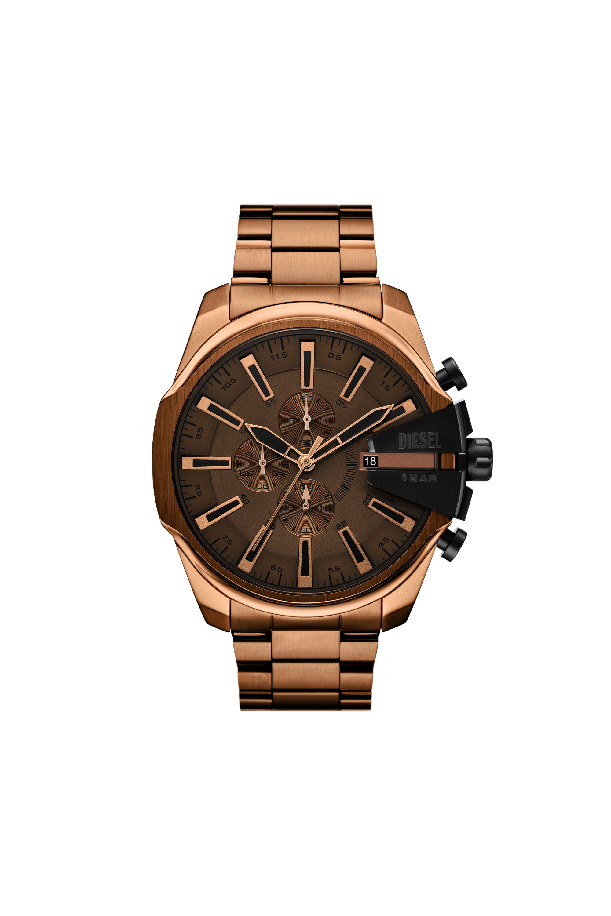Diesel - DZ4697 WATCH, Man's Mega Chief slim brown Stainless steel watch in Bronze - 1