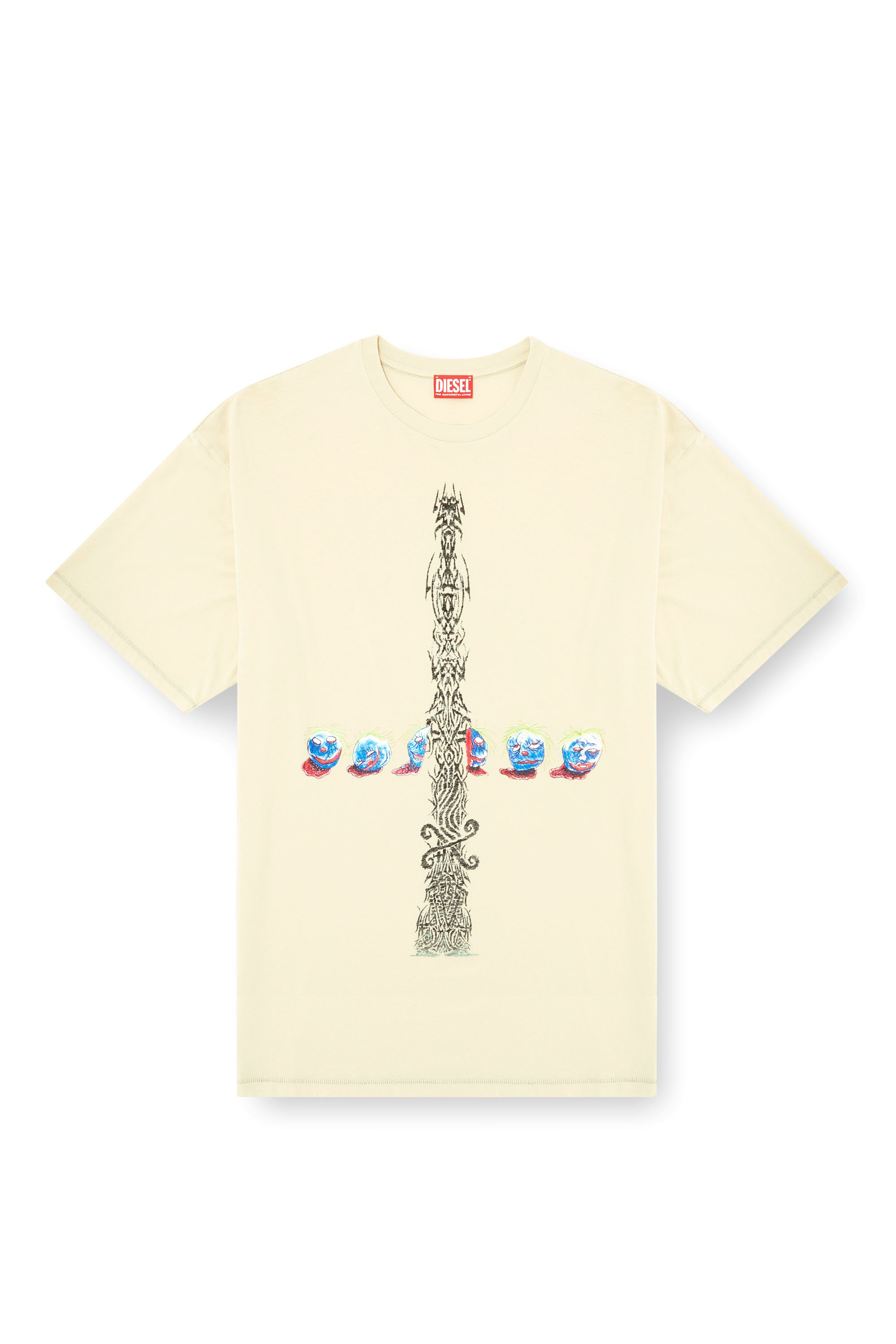 Diesel - T-BOXT-R4, Man's Acid-wash T-shirt with printed graphics in White - 3