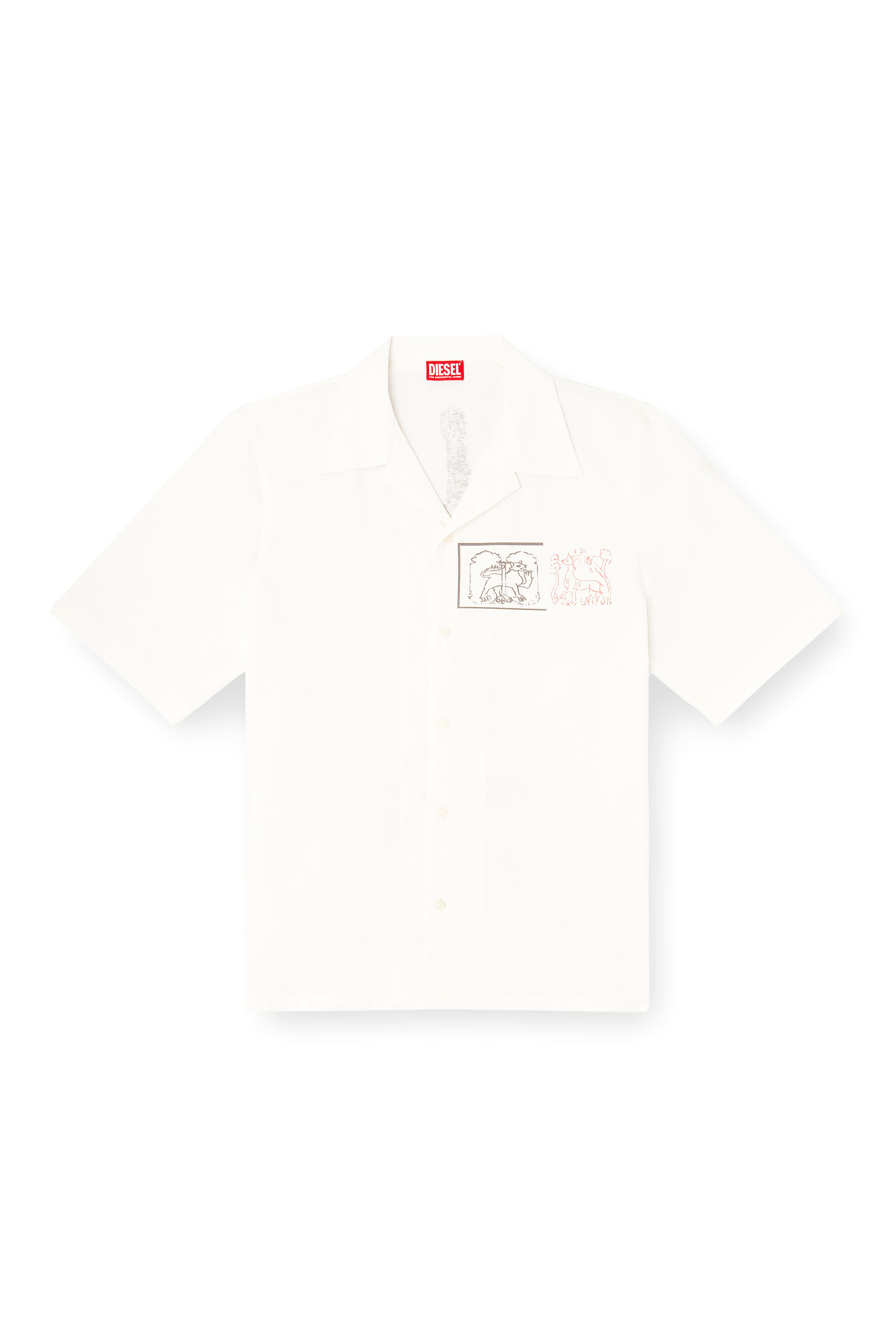 Diesel - S-BRACK-A-HGBS, Man's Shirt with sword print in White - 3