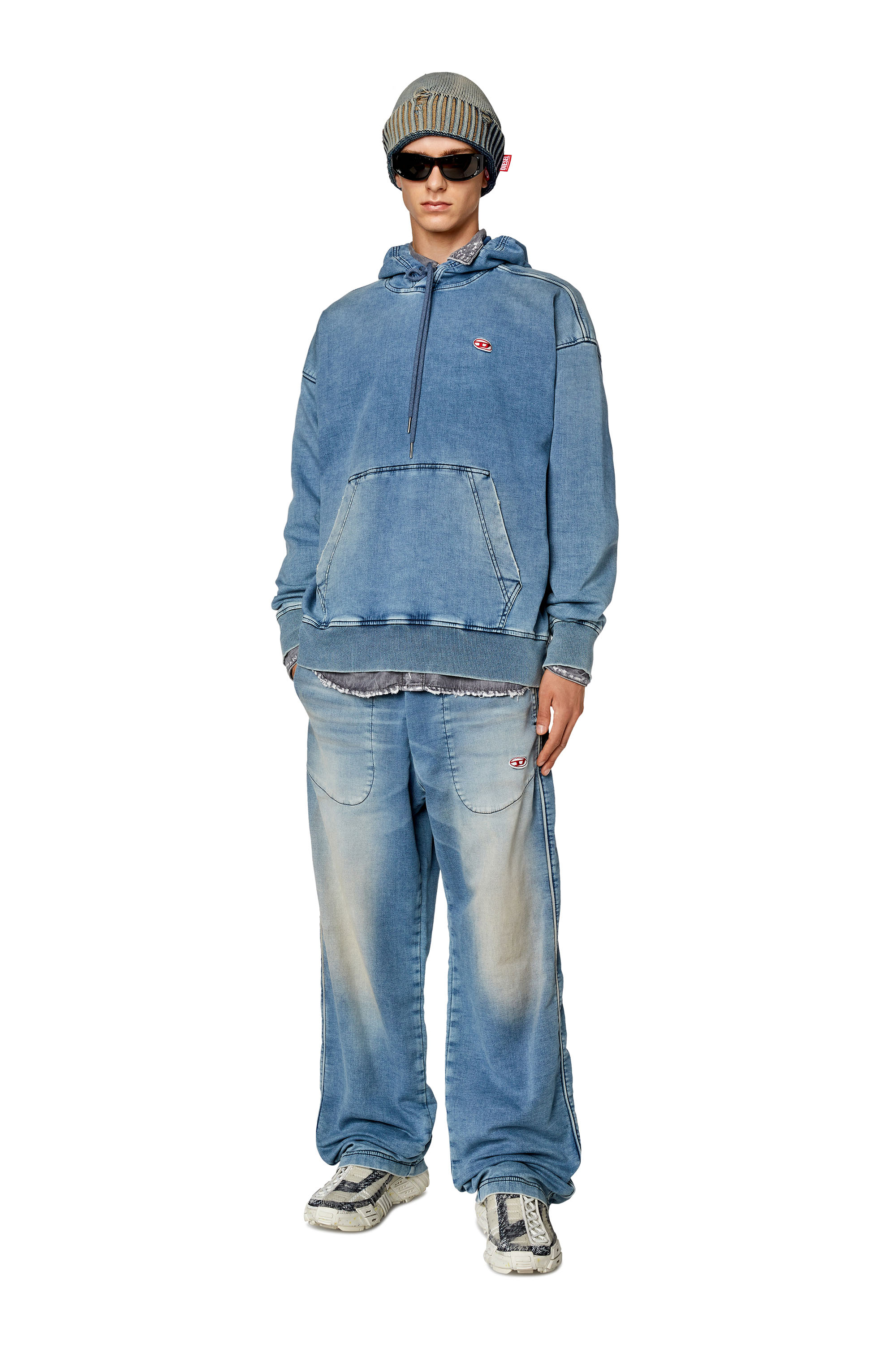 Diesel - Straight D-Martians Track Denim 068FK, Light Blue - Image 6