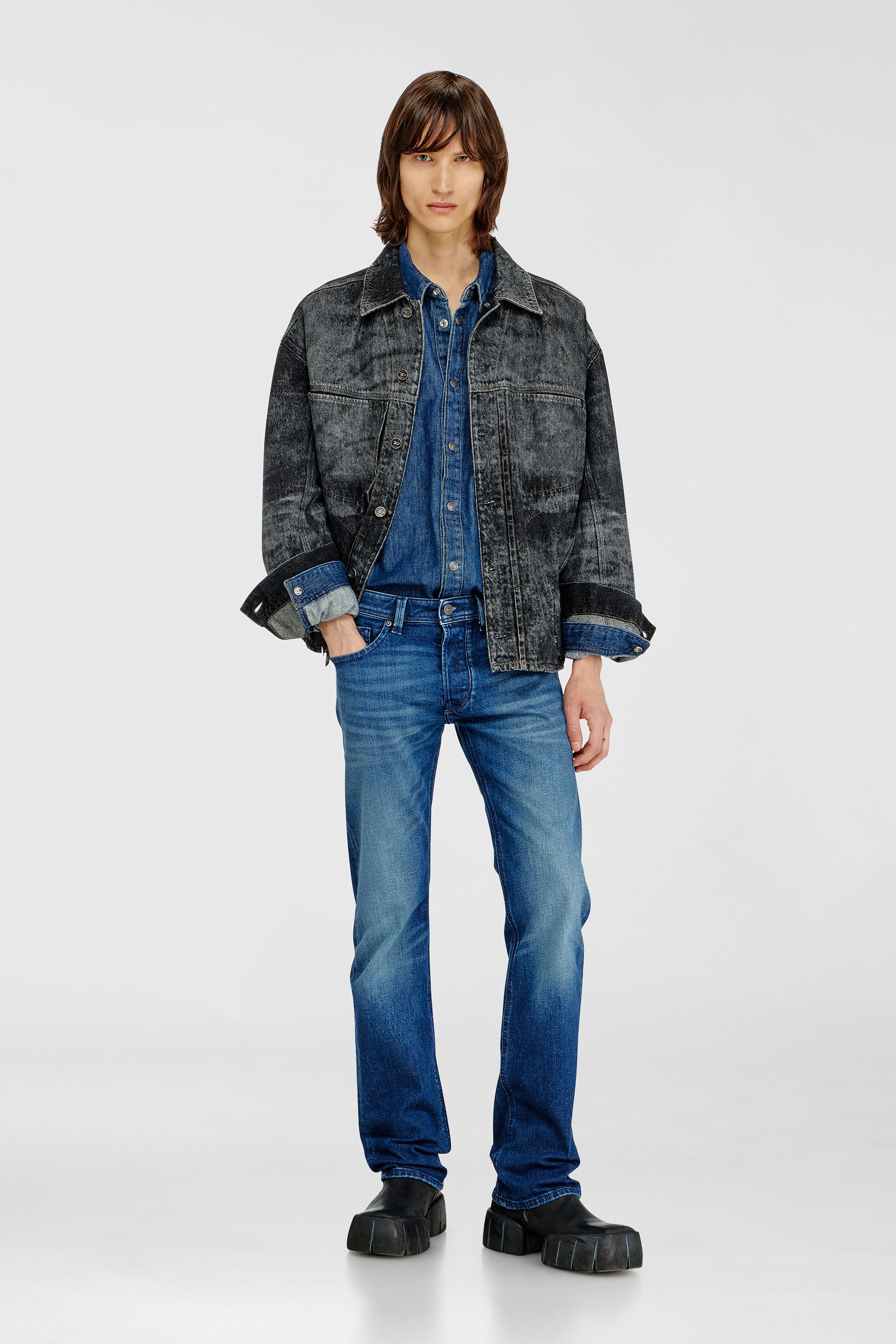 Diesel - Man's Regular Jeans 1985 Larkee 09L51, Dark Blue - 1