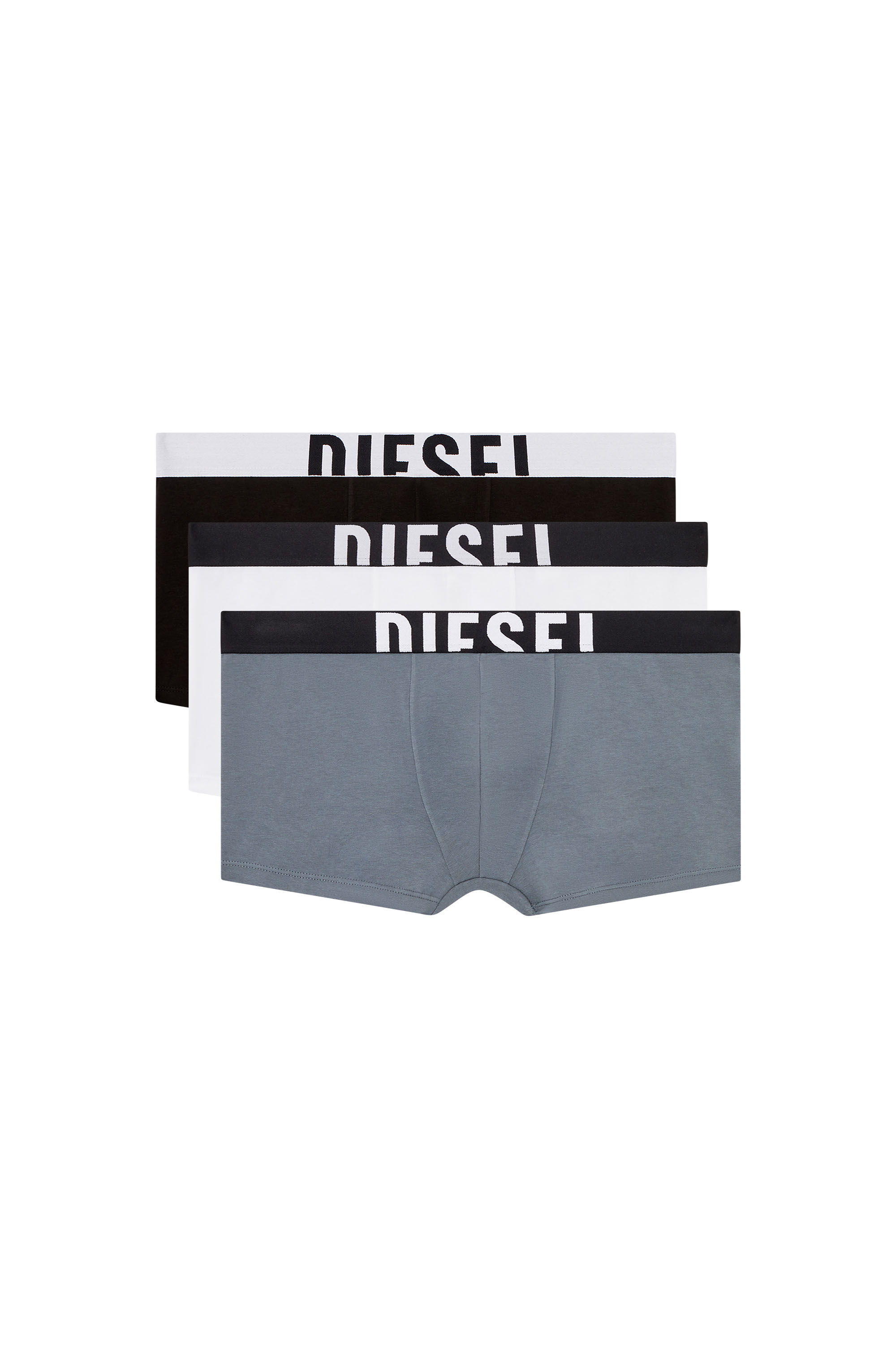 Diesel - DAMIEN-D-POP-3PACK-40, Man's Three-pack boxer briefs in stretch cotton in Grey/Black - 1