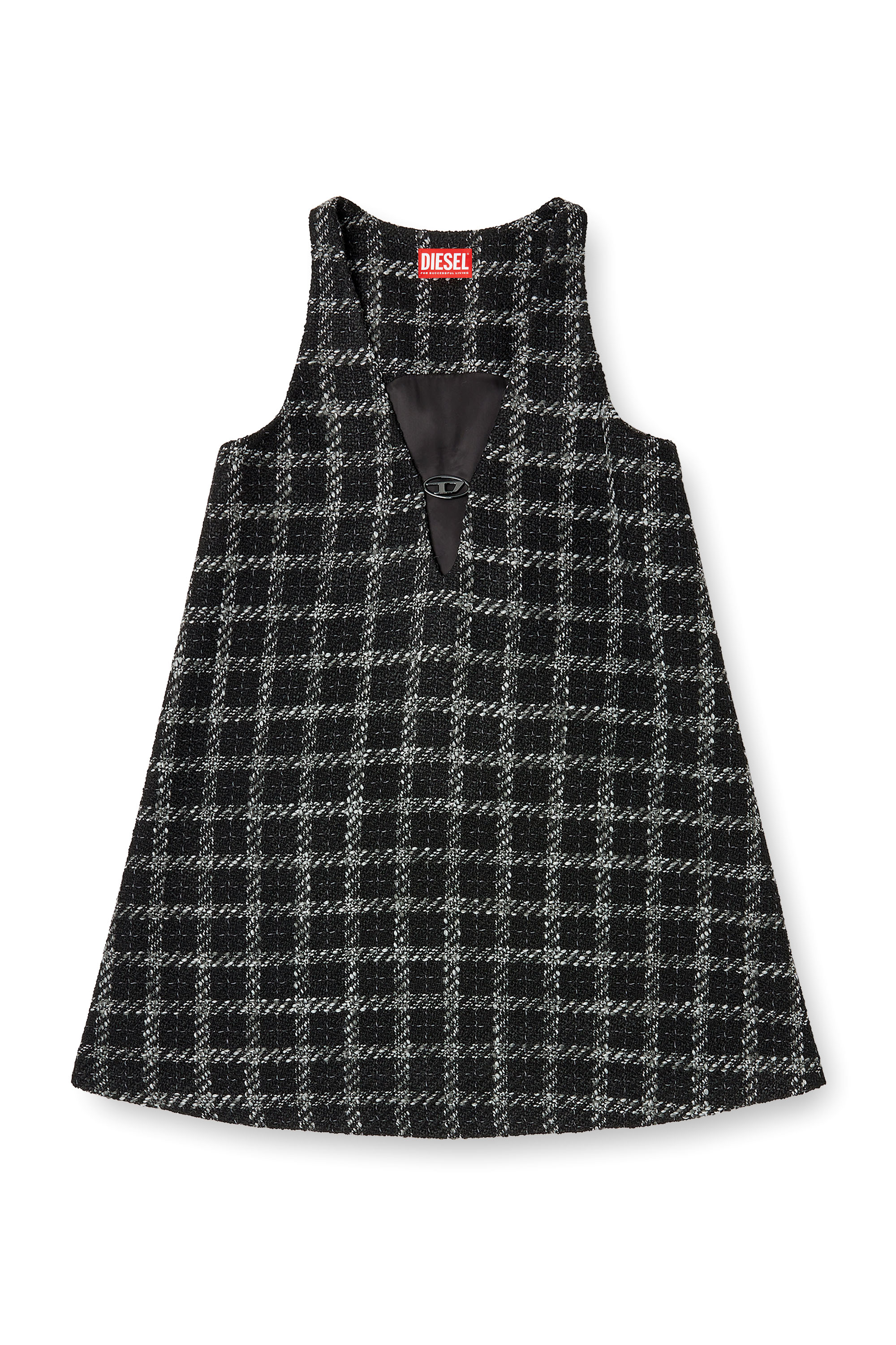 Diesel - D-GIADA, Woman's Bouclé dress with checked pattern in Black/White - 3