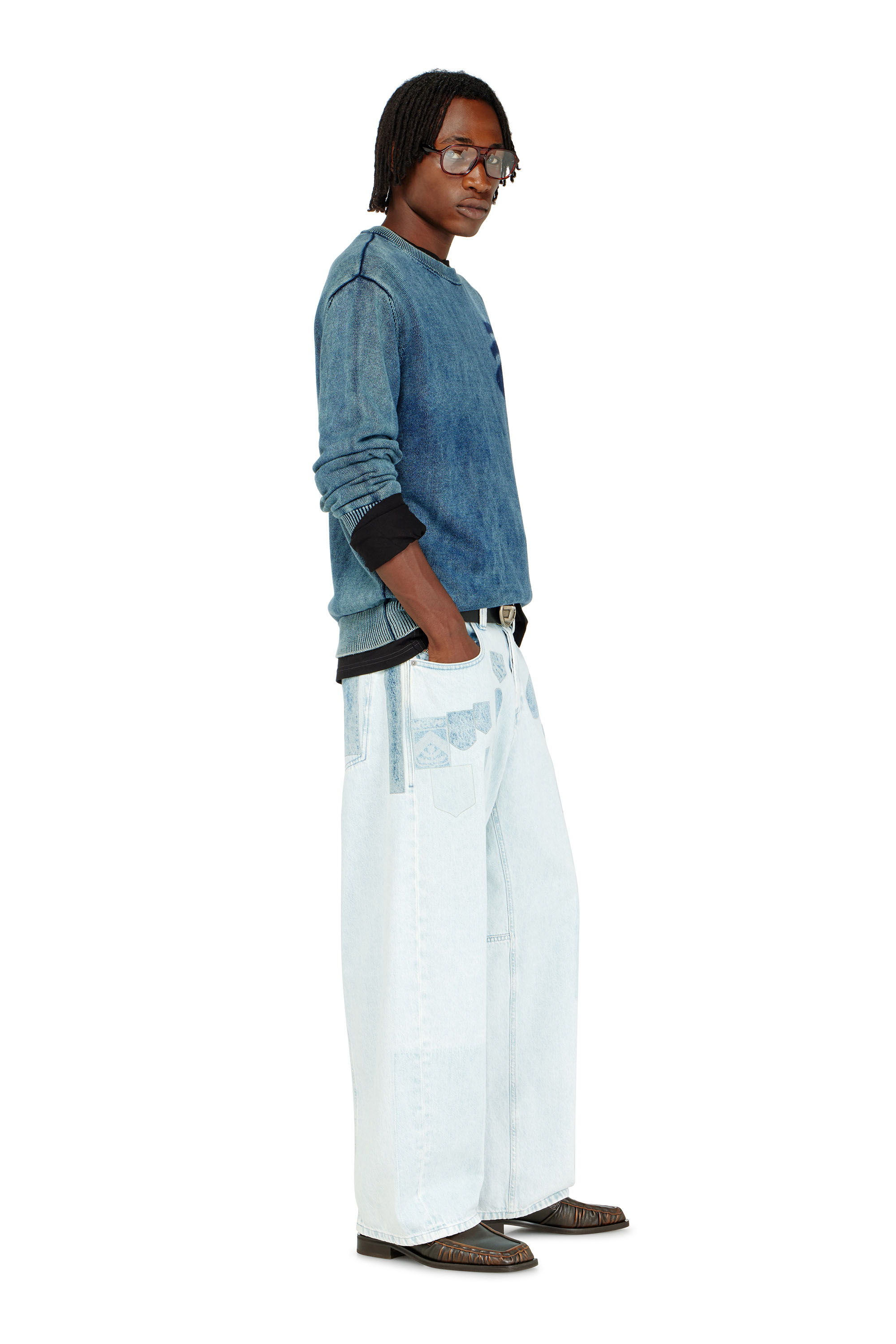 Diesel - Unisex's Relaxed Jeans 1997 D-Enim-M 0IFBQ, Light Blue - 4