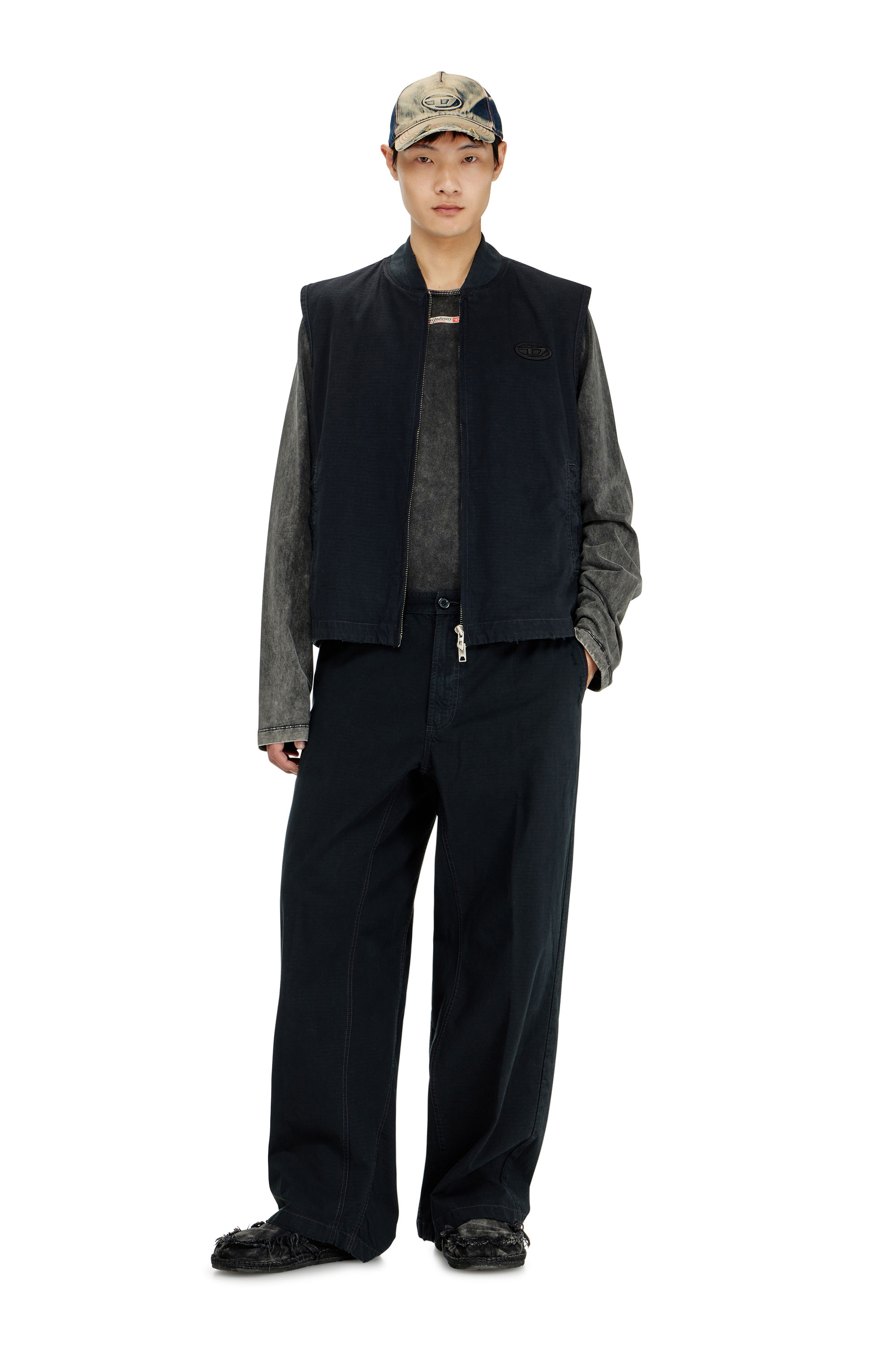 Diesel - P-BALL, Man's Cotton ripstop pants with side buckles in null - 1