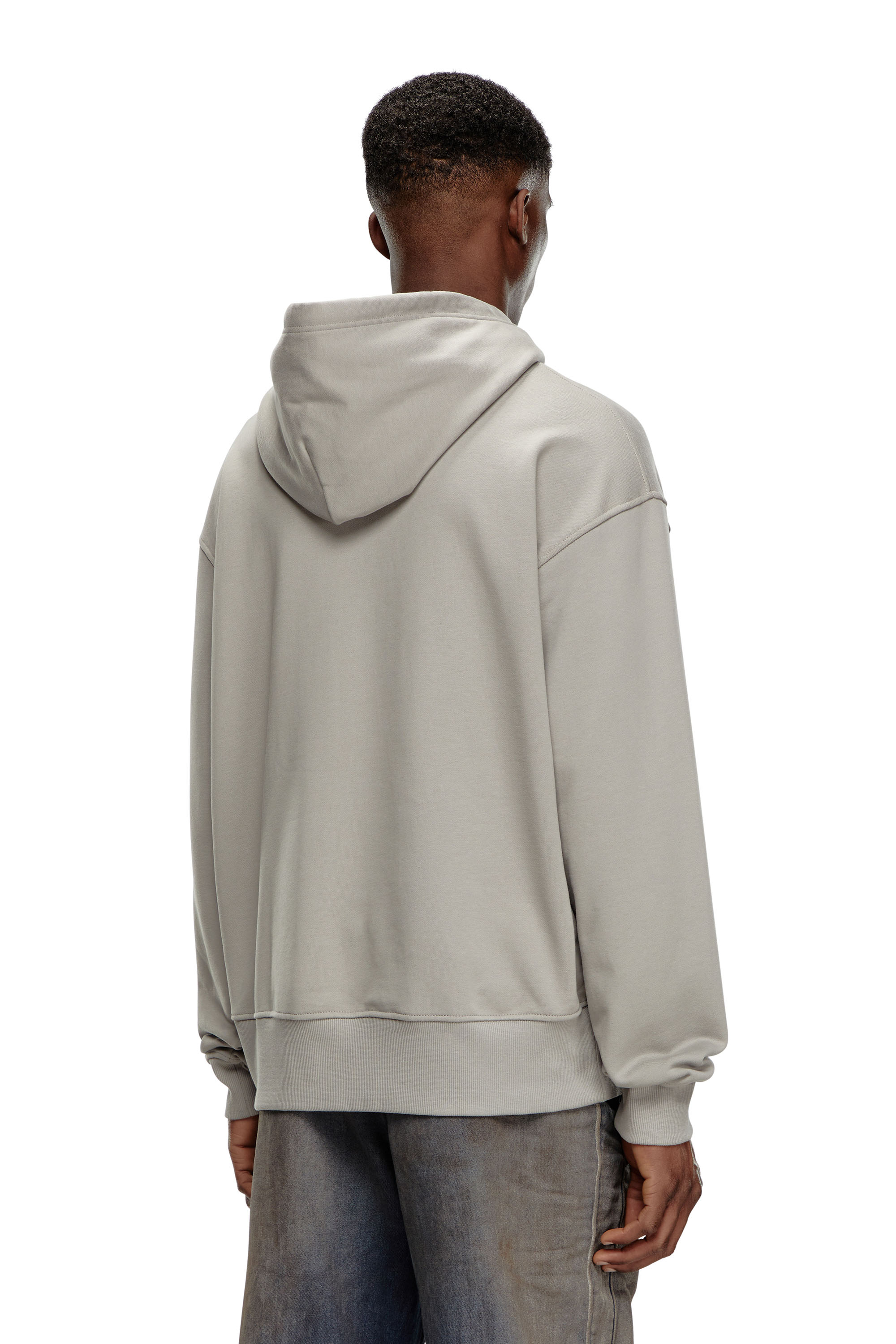 Diesel - S-MACS-HOOD-OD, Man's Oversized hoodie with metallic logo in Grey - 4