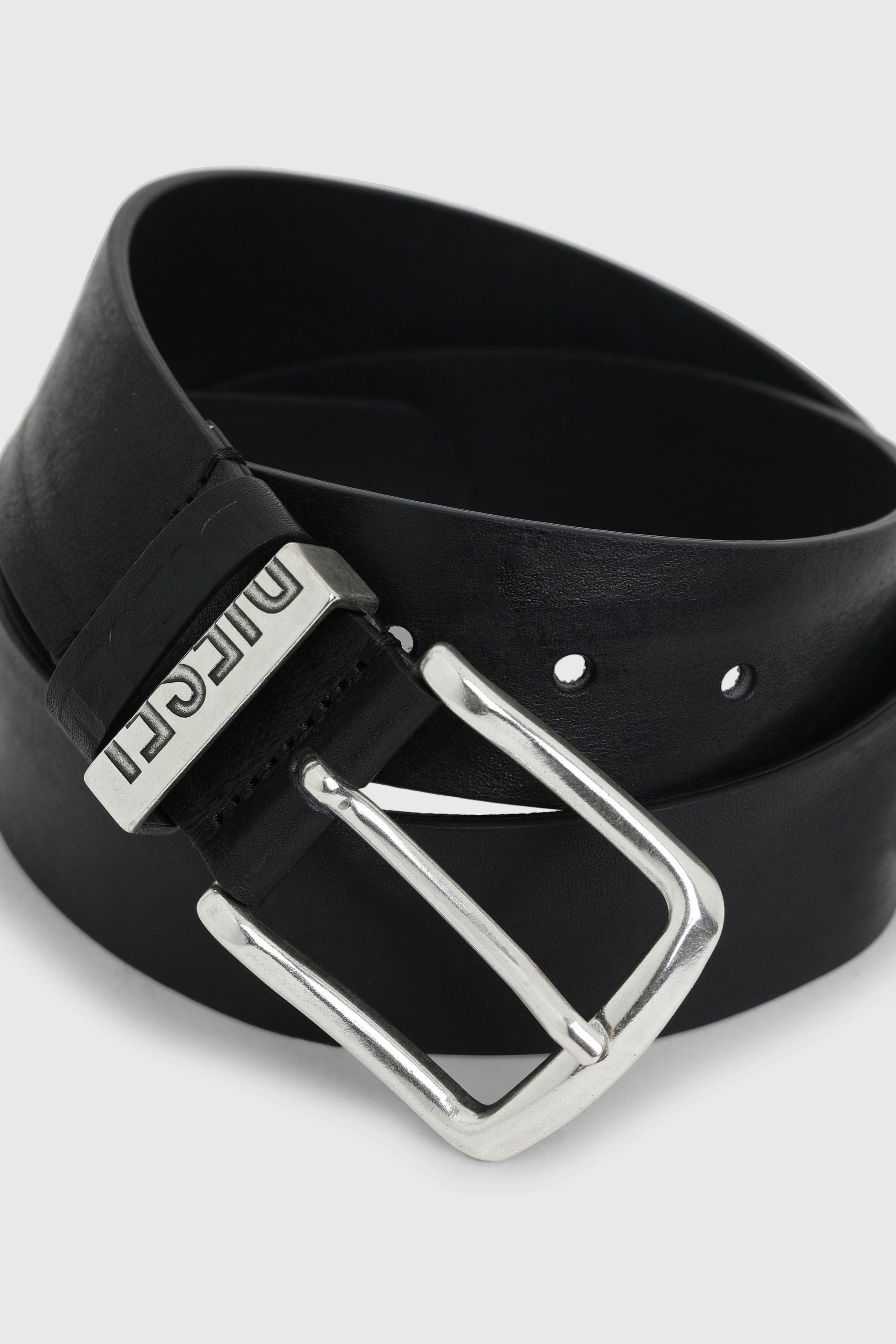Diesel - B-VISIBLE, Man's 3.9cm belt with contrast loops in Black - 2
