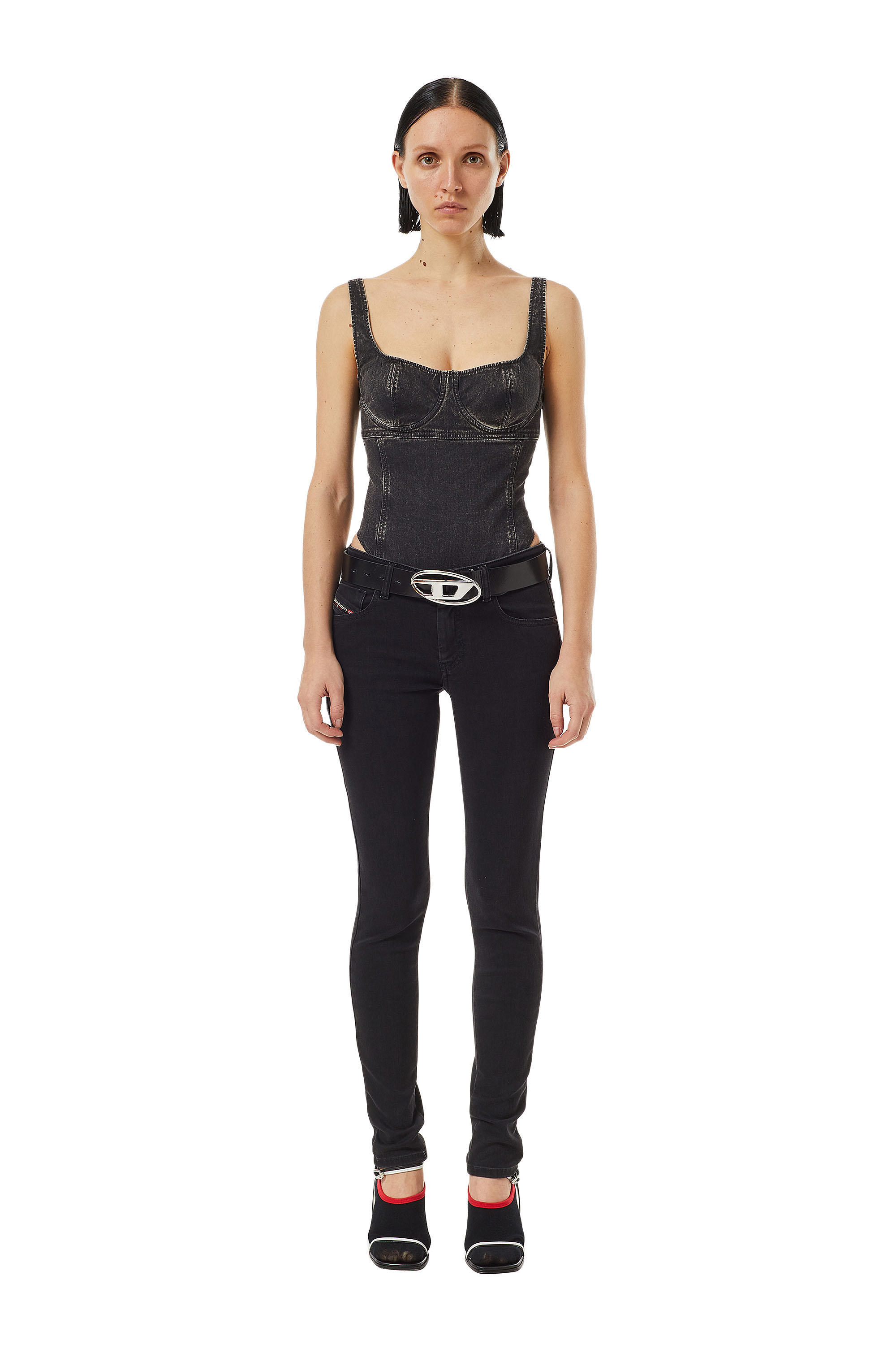 Diesel - Super skinny Jeans 2018 Slandy-Low Z69VW, Black/Dark grey - Image 5