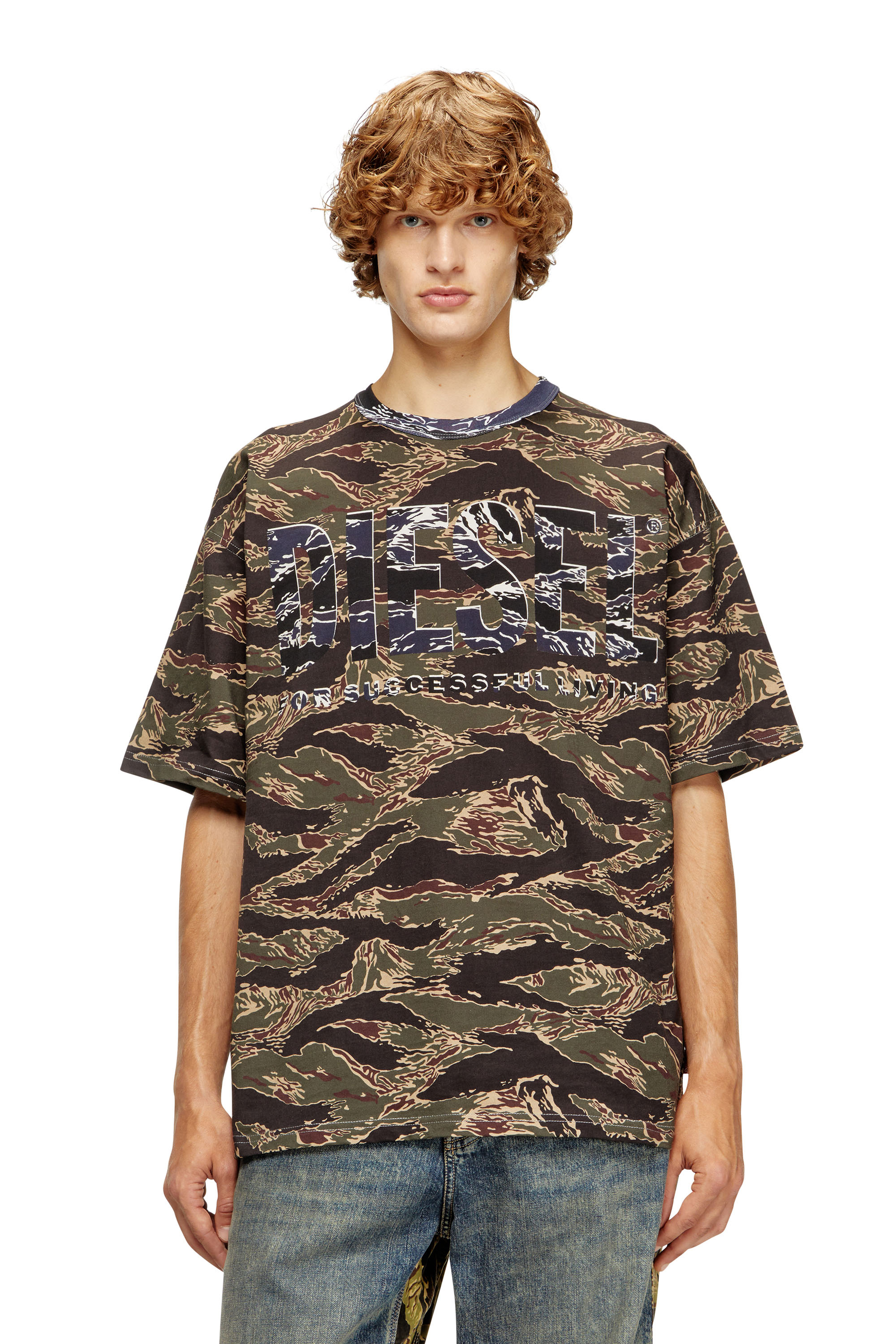 Diesel - T-BOXT-T22, Man's Camo T-shirt with camo logo in null - 1