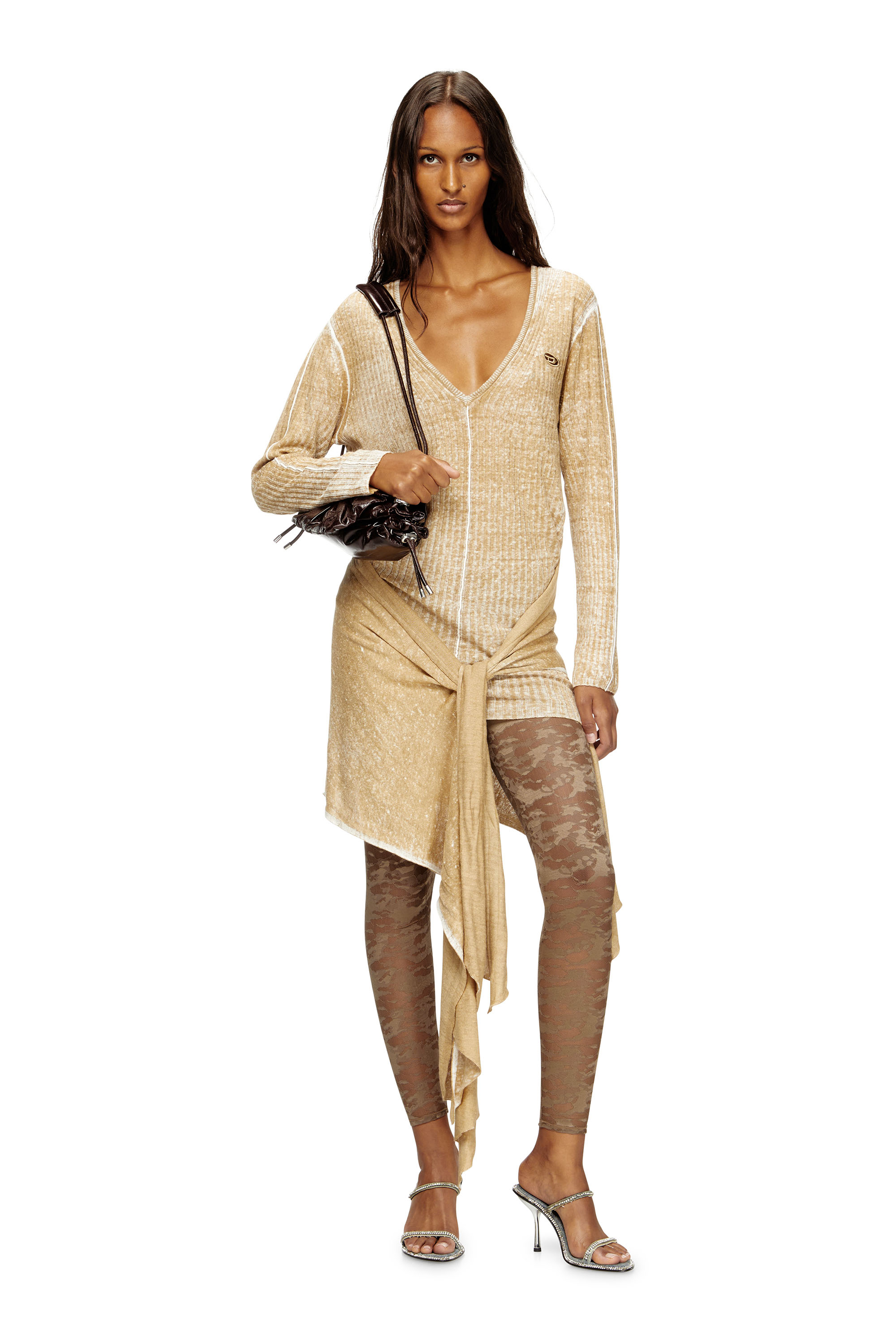 Diesel - CLAIRE-UTLT, Woman's Camo lace leggings in Brown - 1