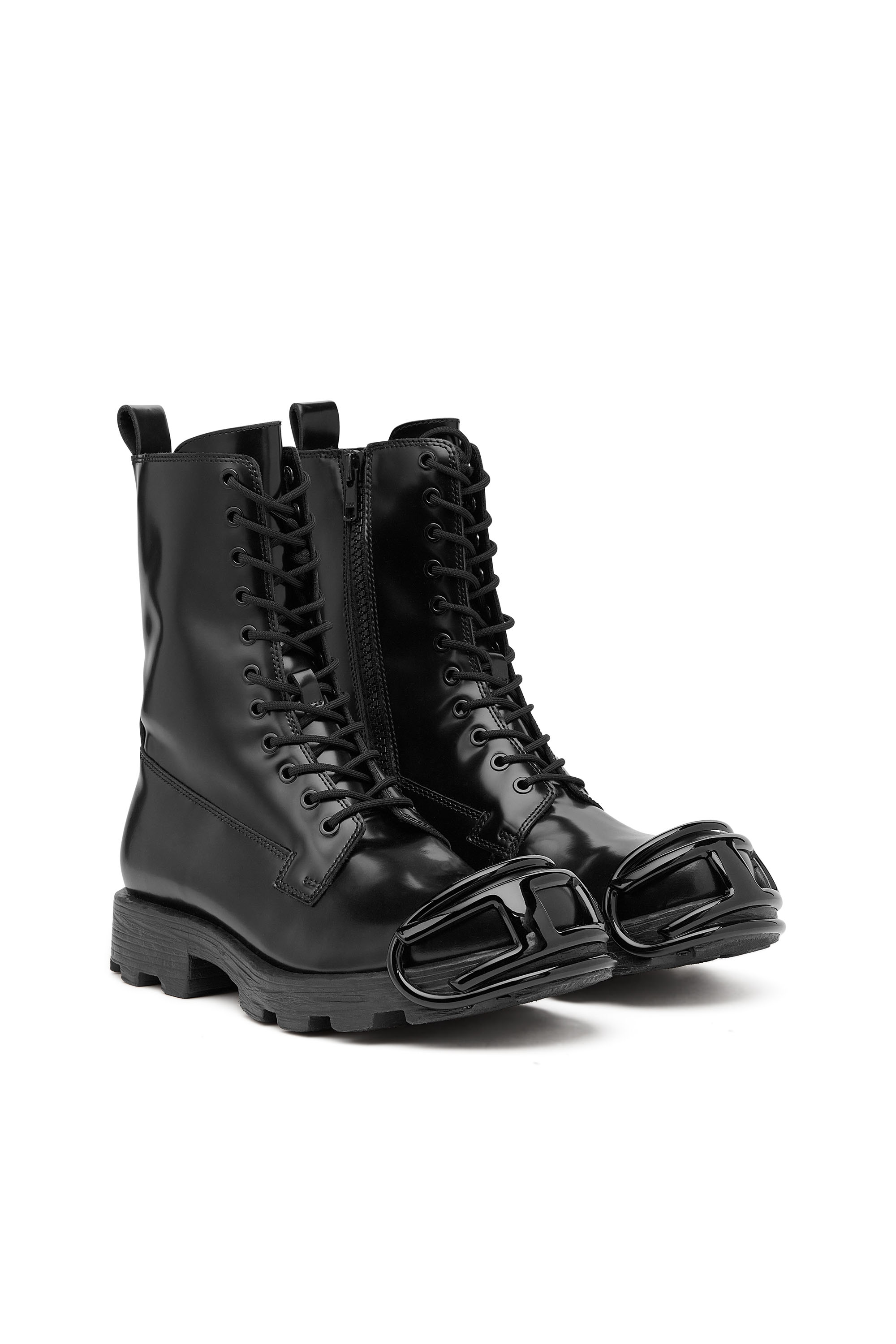D-HAMMER BT D, Black Diesel - D-HAMMER BT D, Man's D-Hammer-Leather boots with oval D toe guard in Black - 2