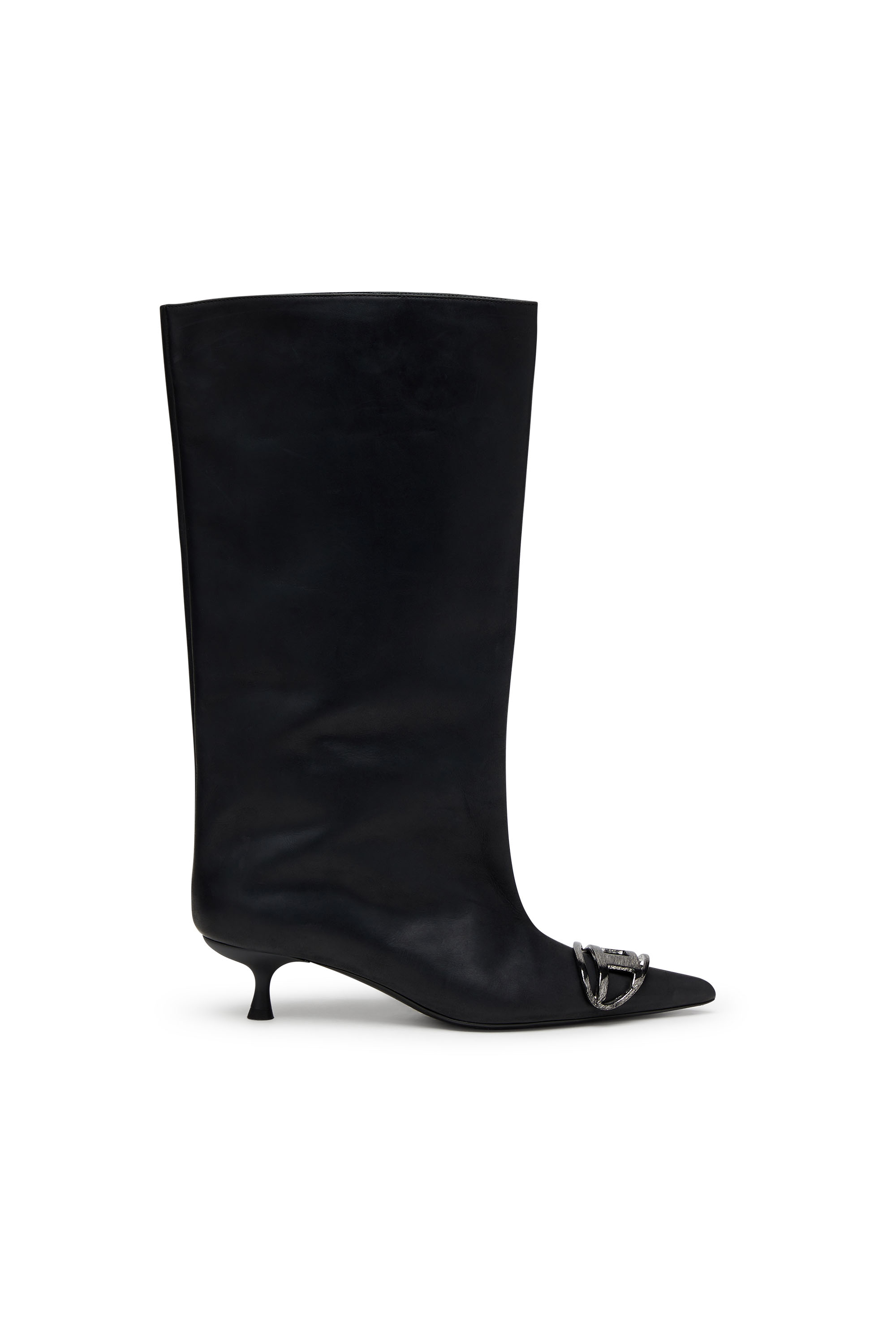 Diesel - D-VENUS 40 KB TUBE, Woman's D-Venus-Knee-high boots in oiled leather in Black - 1