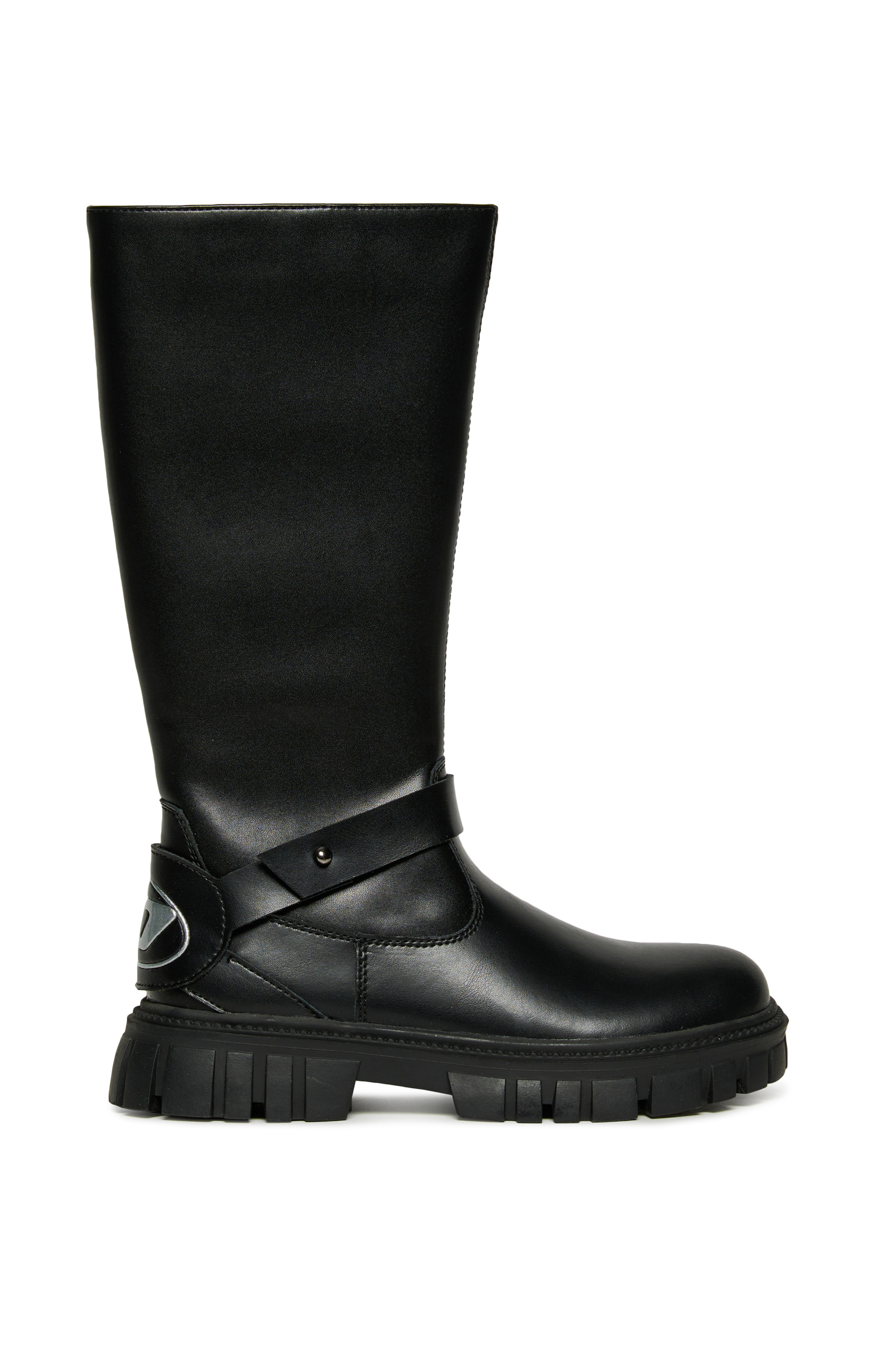 Diesel - D-HAMMER KNT PATCH, Unisex's D-Hammer High Leather Boots in Black - 1