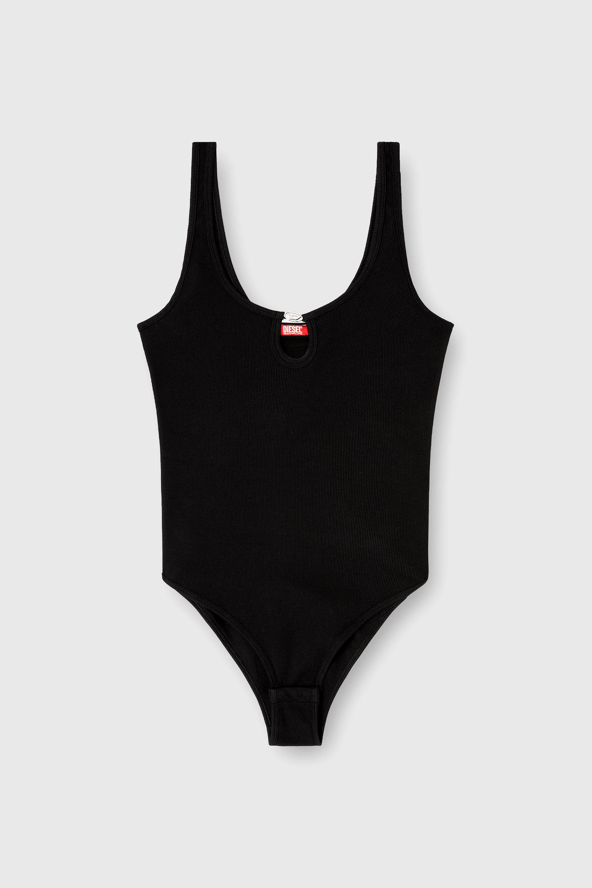 Diesel - MAURA-DNM, Woman's Bodysuit in marble-washed stretch cotton in Black - 2