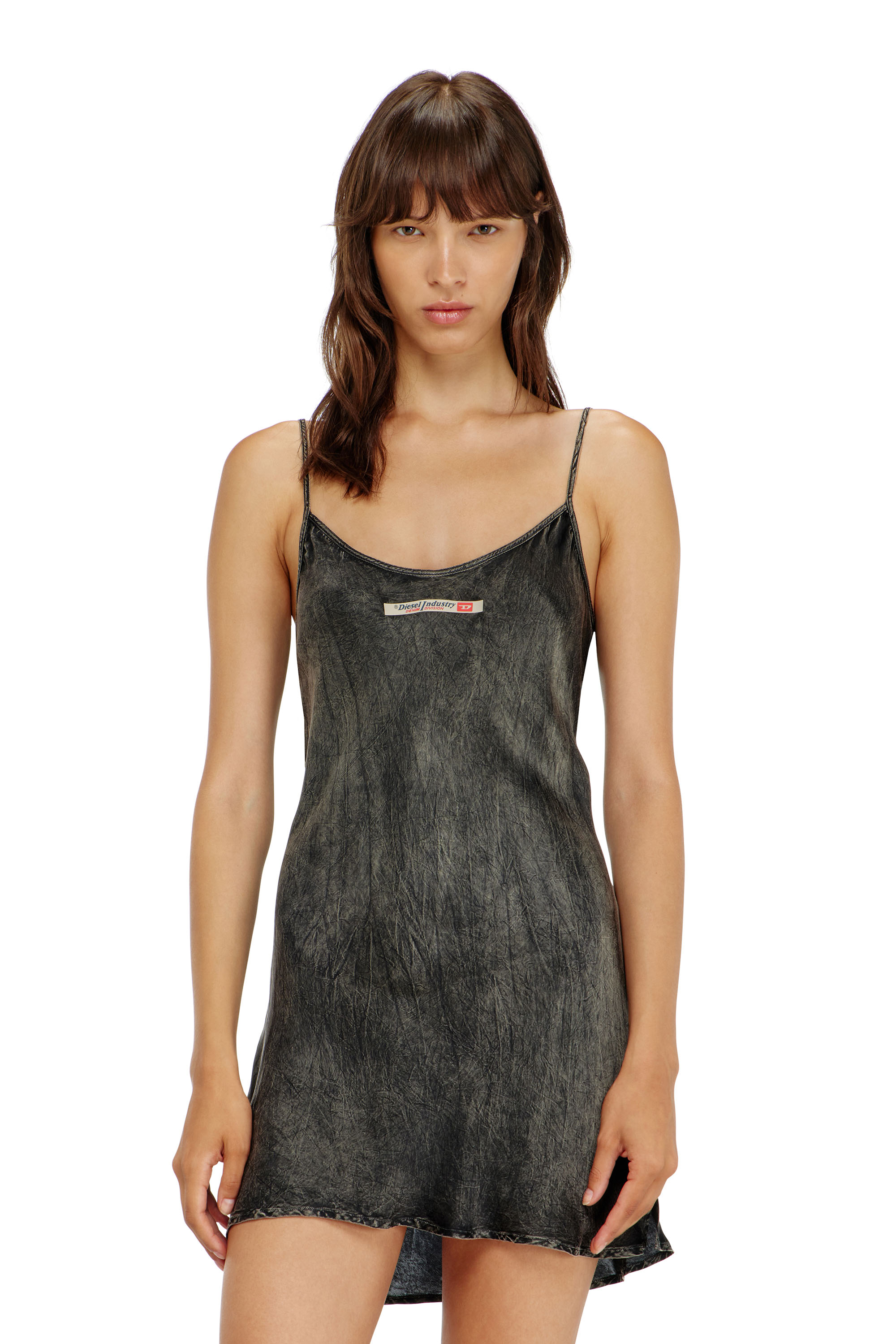 Diesel - CASSIDY-DNM, Woman's Viscose slip dress with spaghetti straps in Black - 3