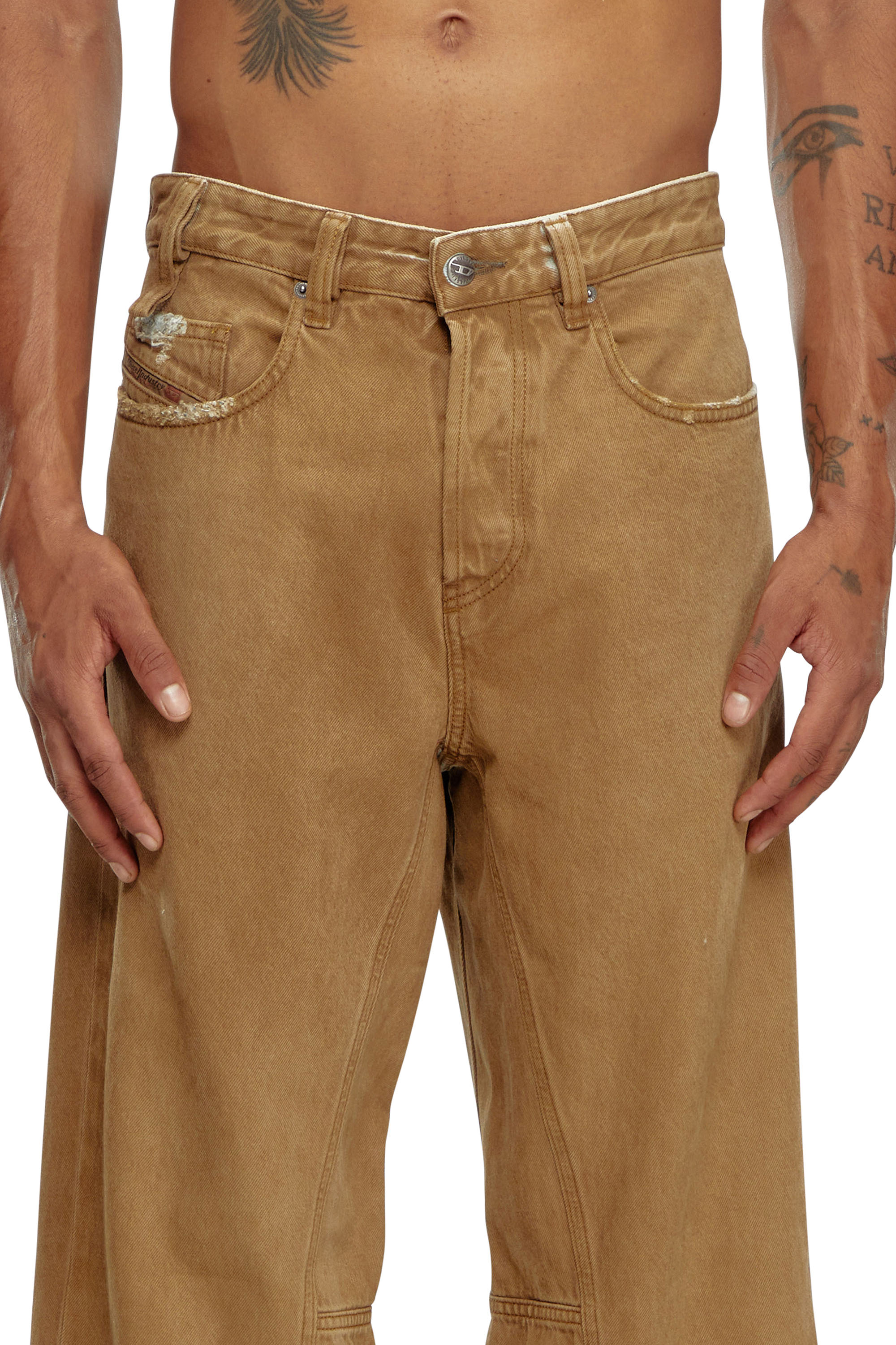 Diesel - Man's Straight Jeans 2001 D-Macro 09J82, Light Brown - 4