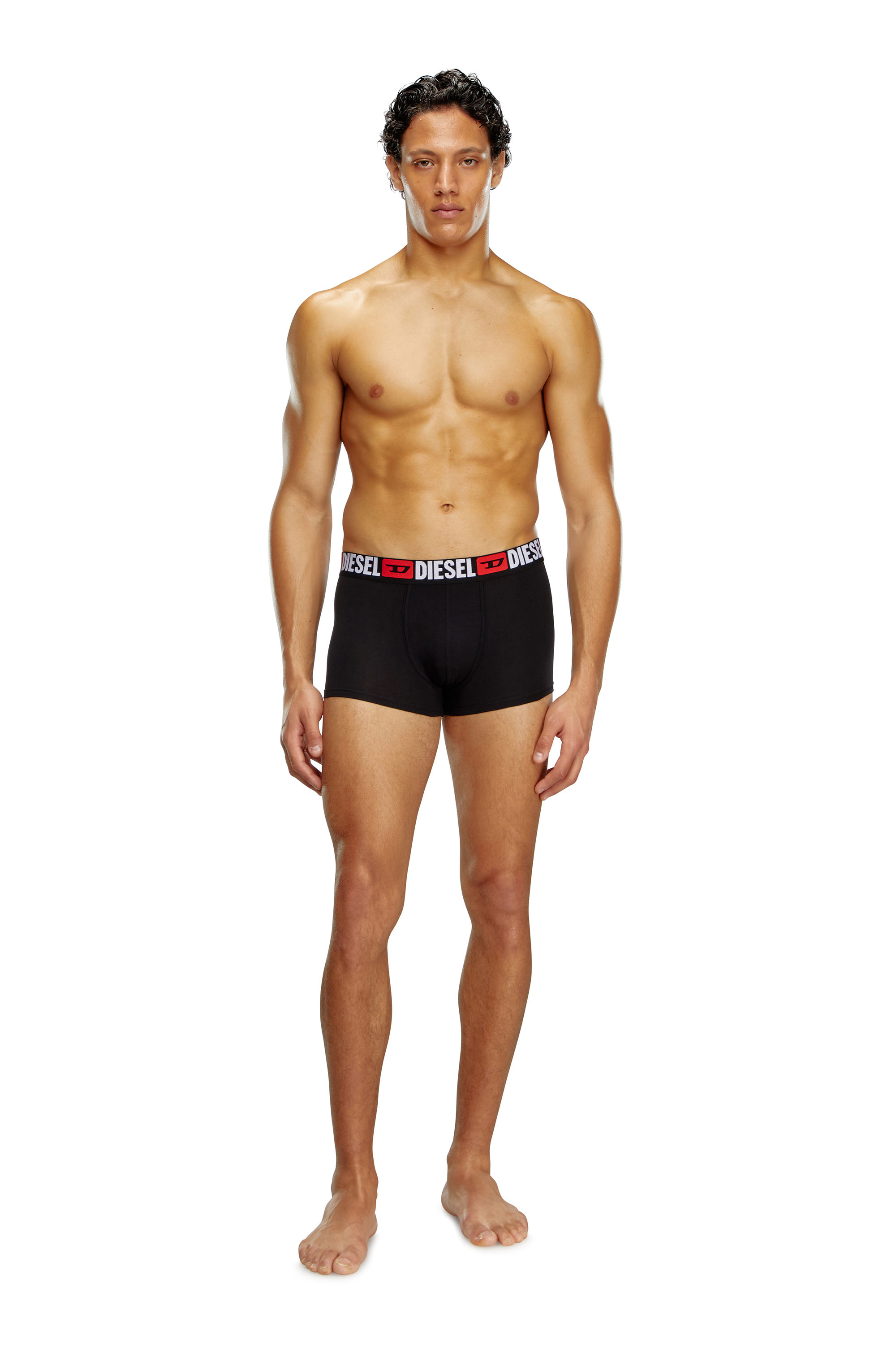 Diesel - UMBX-DAMIENTHREEPACK, Man's Three-pack of all-over logo waist boxers in Black - 2