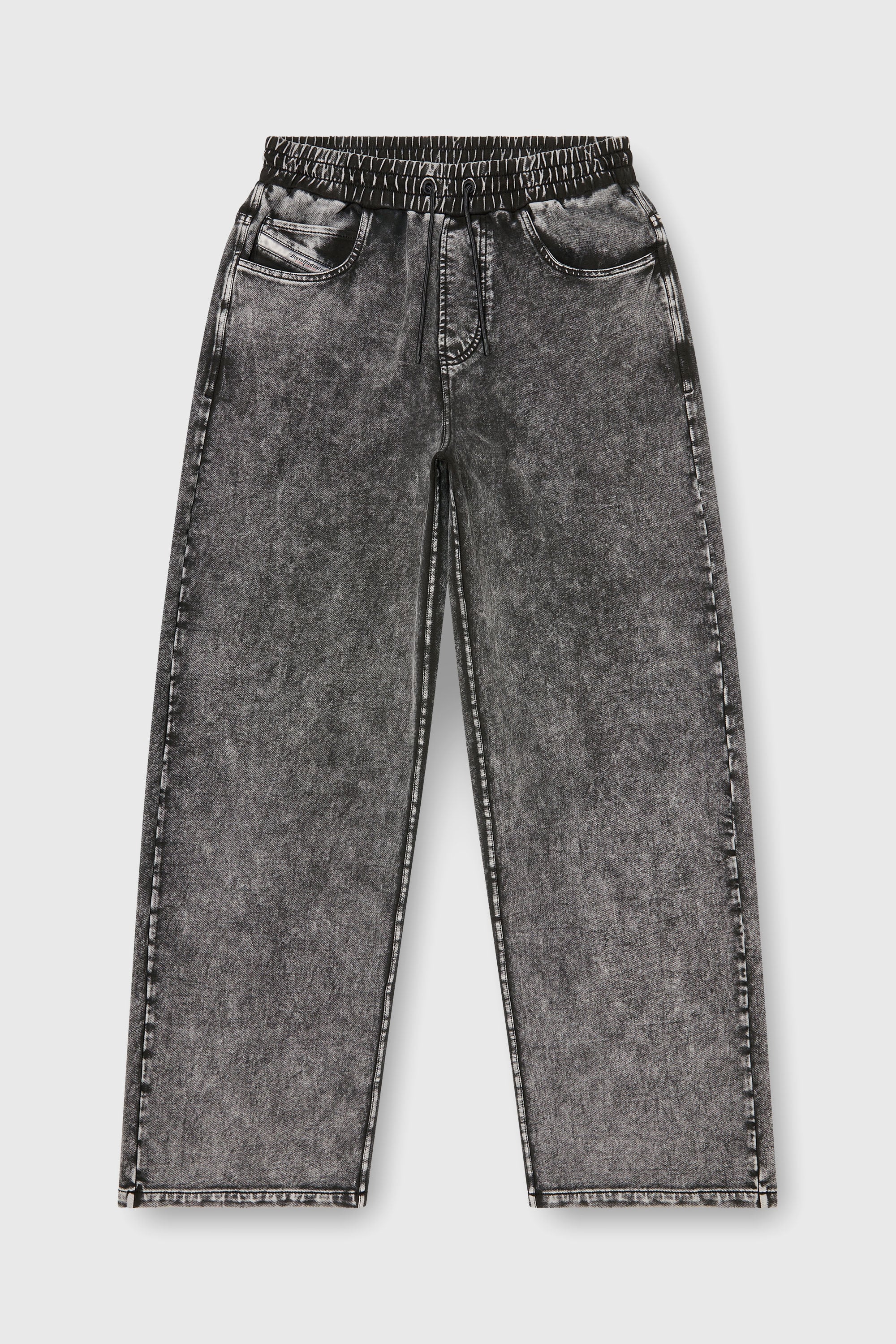 Diesel - P-STUK, Man's Sweatpants with denim effect in Dark grey - 2