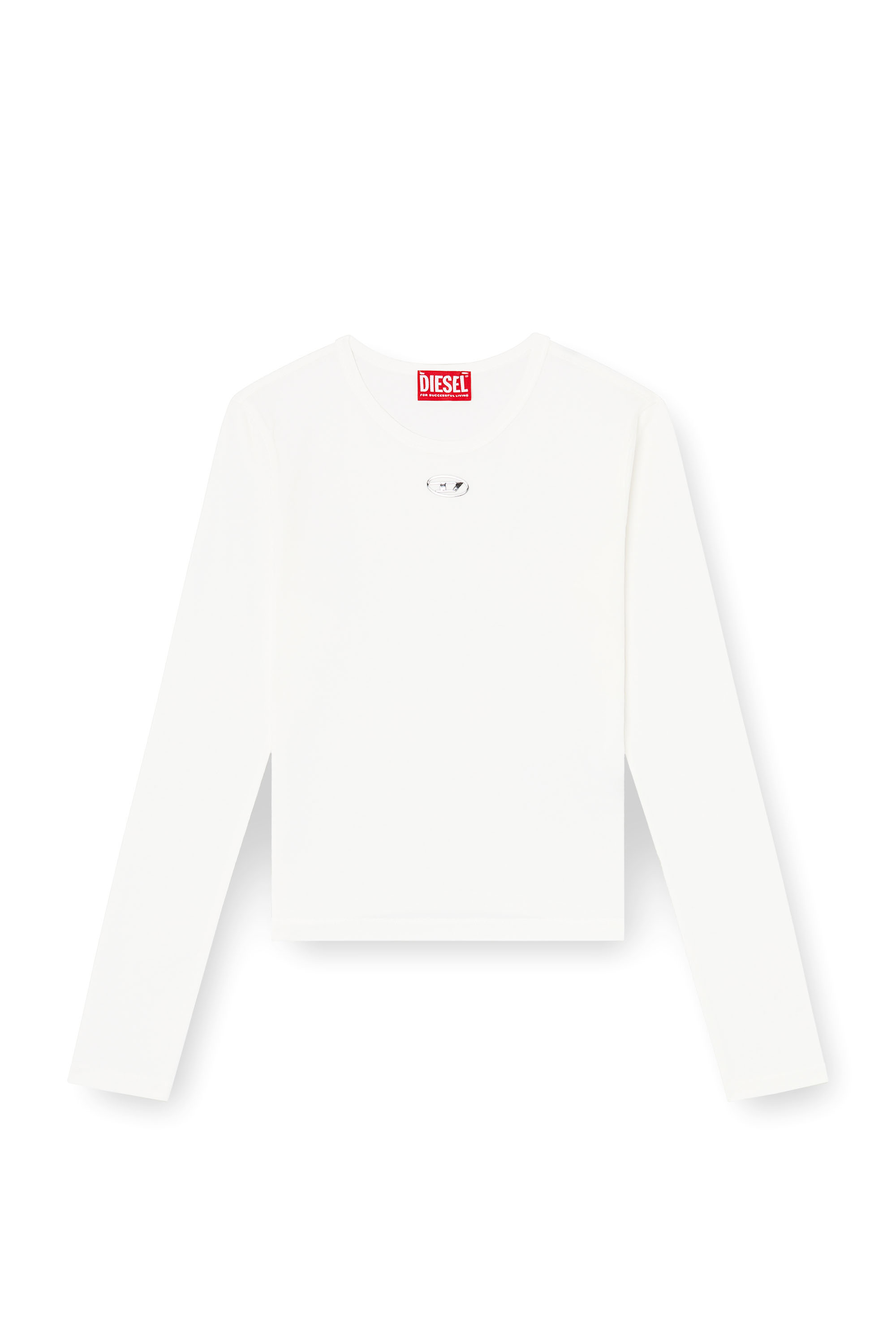 Diesel - T-UNCUTIESLONG-LS-OD, Woman's Cotton sweater with Oval D logo in null - 3