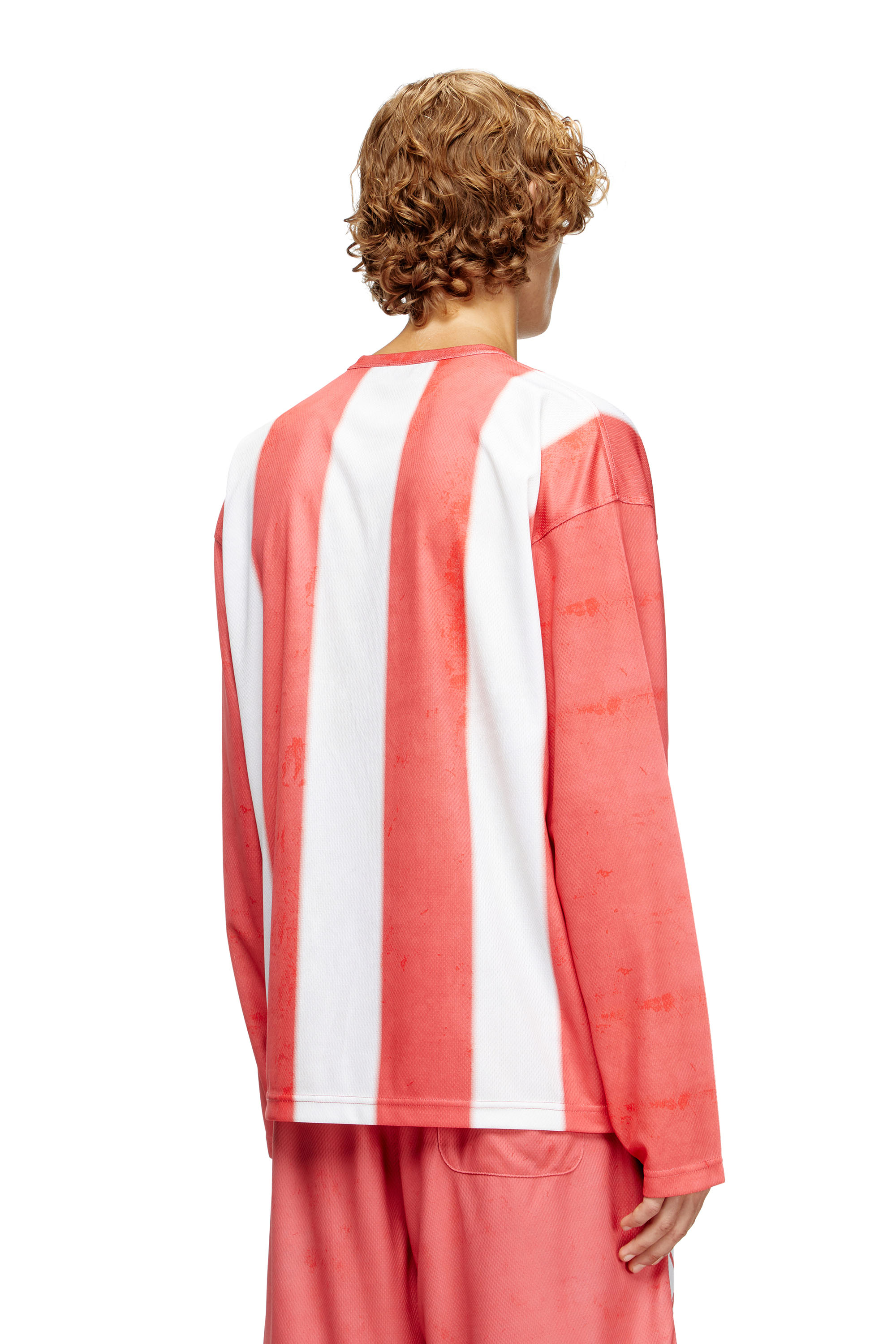 Diesel - T-RUBY, Man's Striped long-sleeve T-shirt with photo patches in null - 4