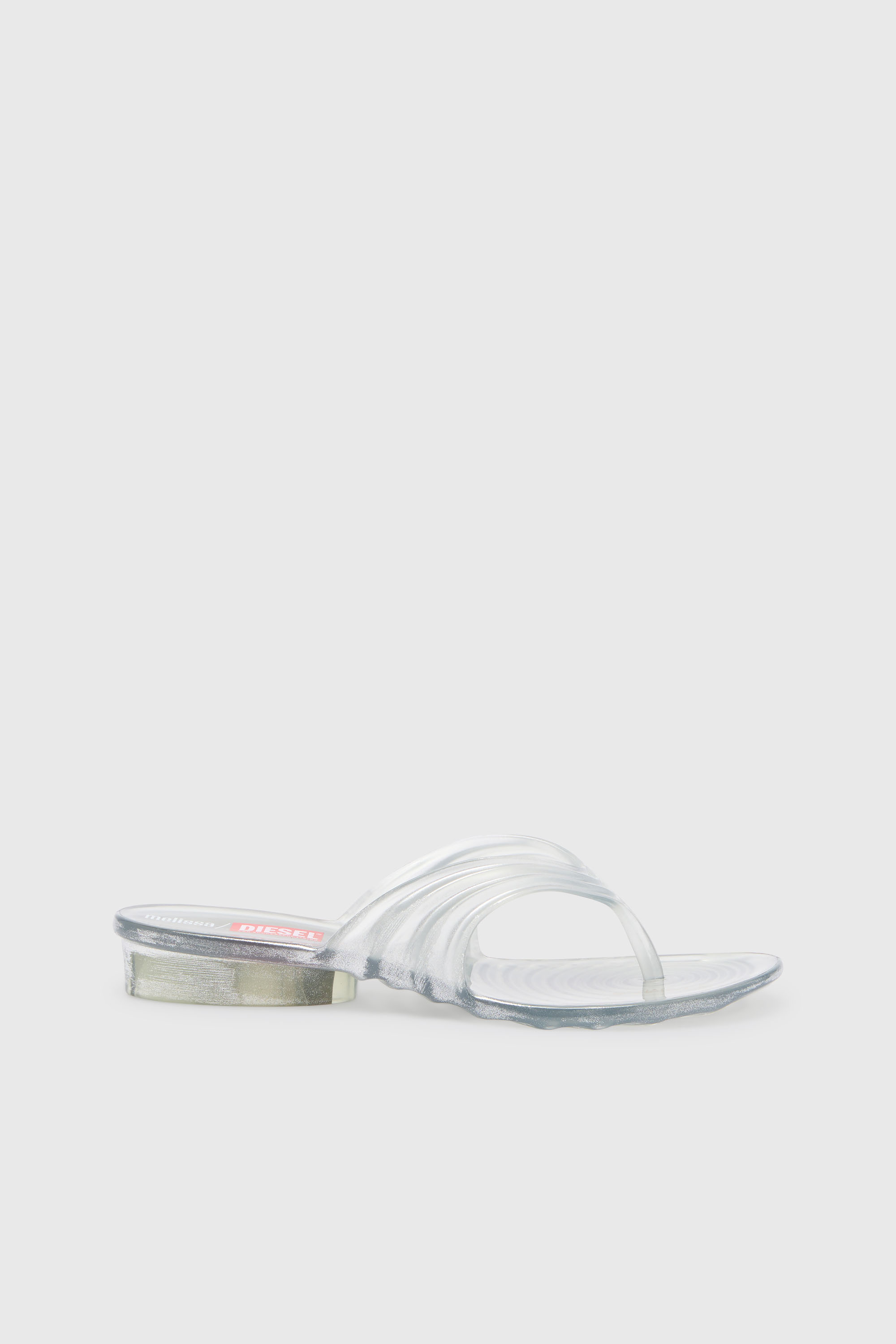 Diesel - MELISSA QUANTUM THONG, Woman's Sculptural flip-flops in Melflex&reg; in Silver - 1