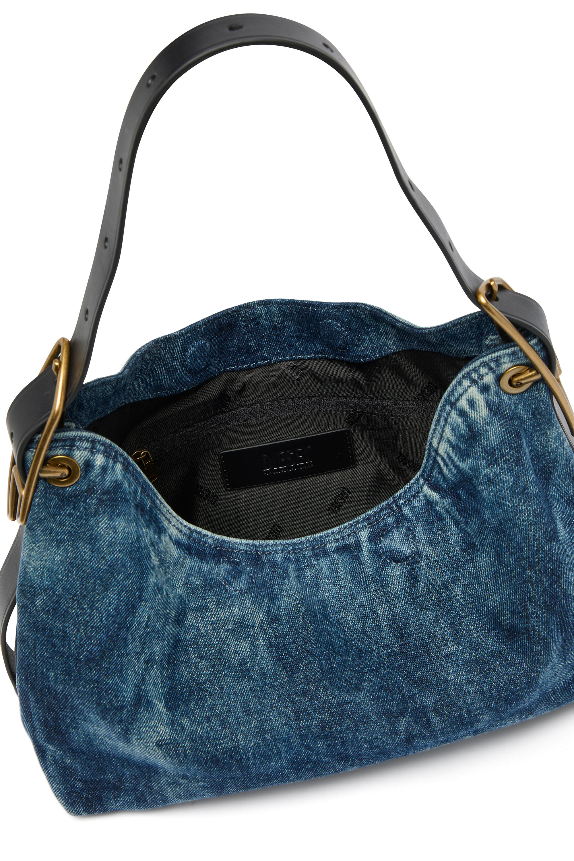 Diesel - D-LINE HOBO S, Woman's D-Line-Denim shoulder bag in Medium blue - 6