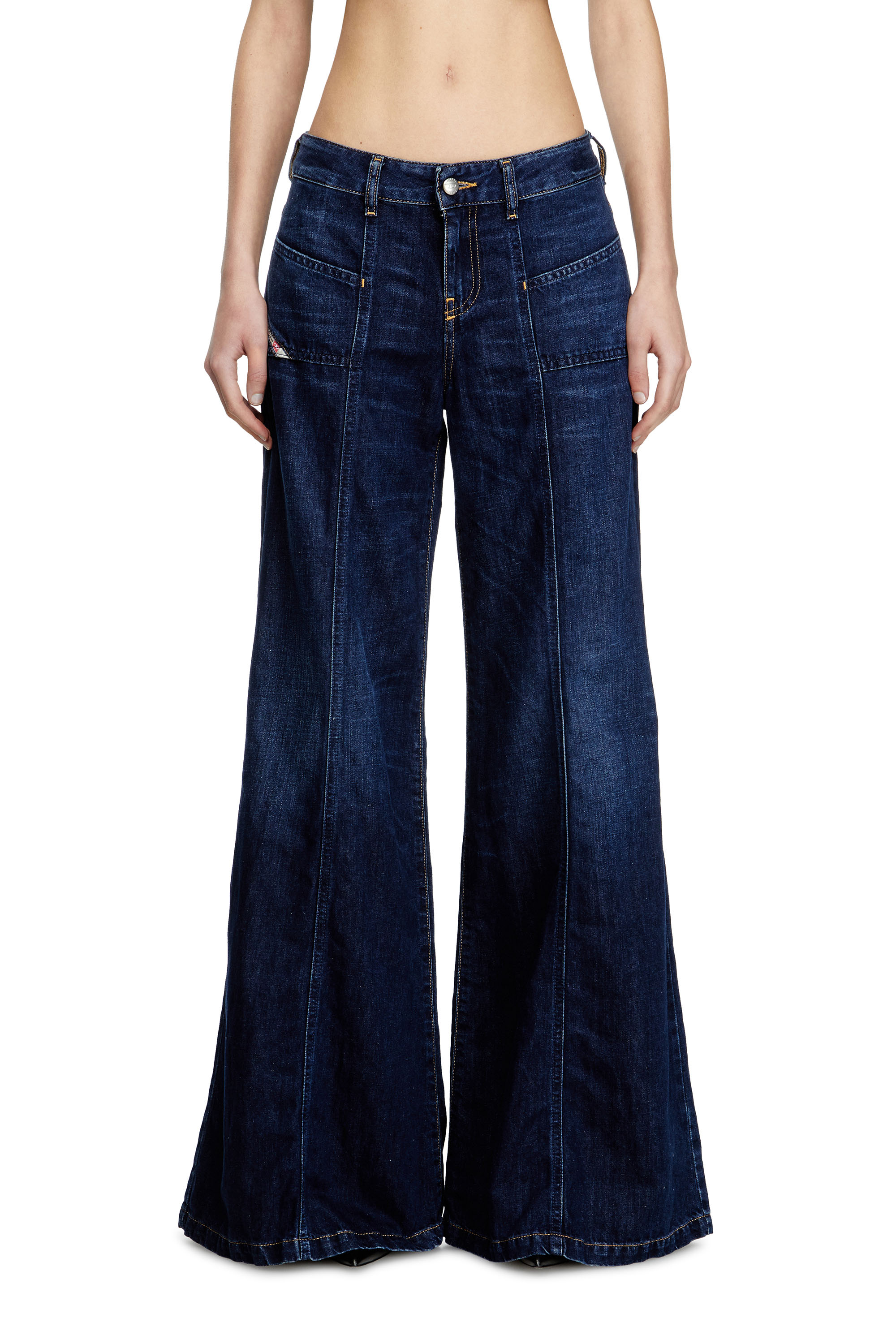 Flare Jeans D-Akii 068RA, Dark Blue Diesel - Woman's Flare Jeans D-Akii 068RA, Dark Blue - 3