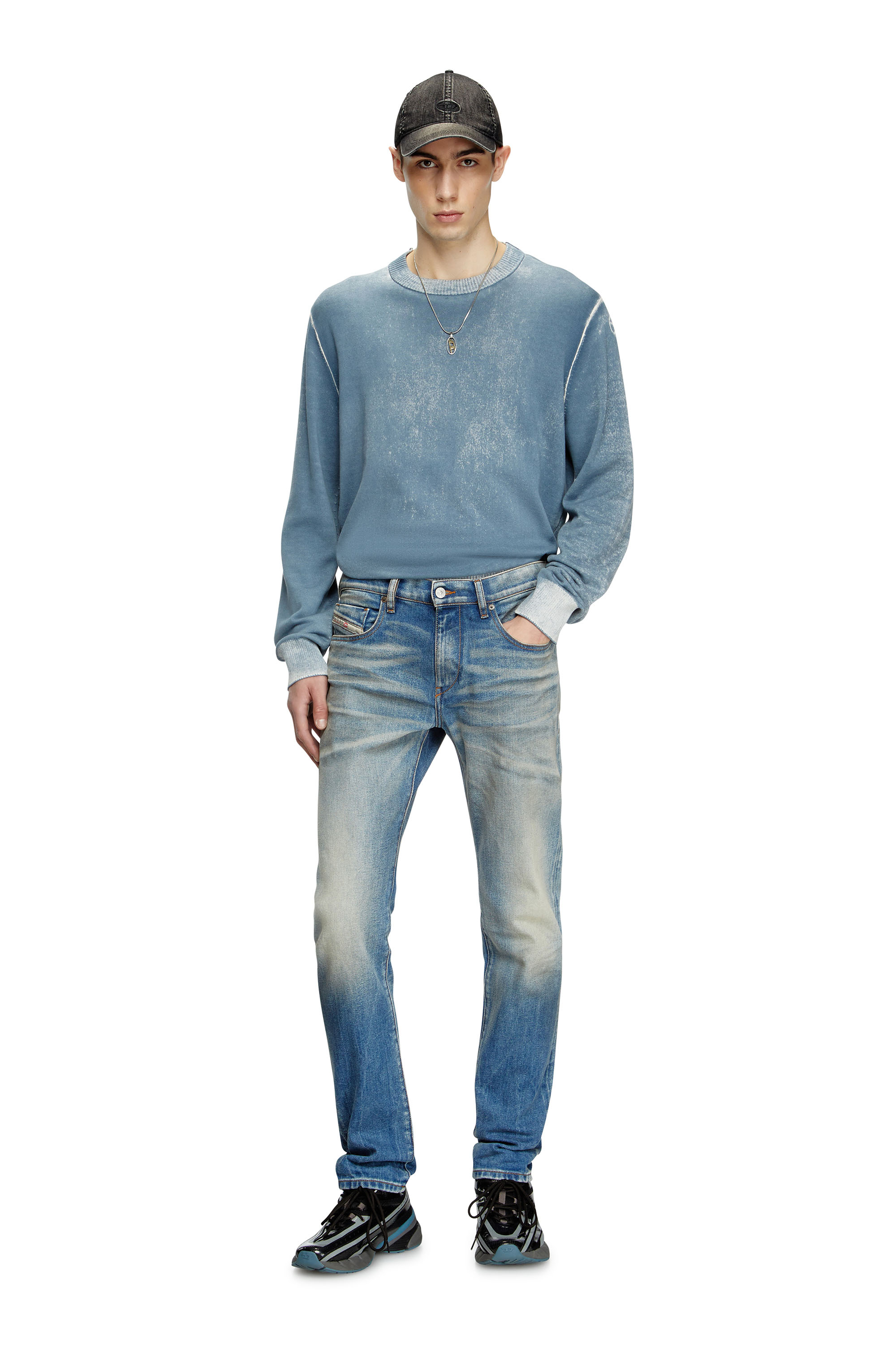 Diesel - Man's Slim Jeans 2019 D-Strukt 09L30, Medium blue - 2