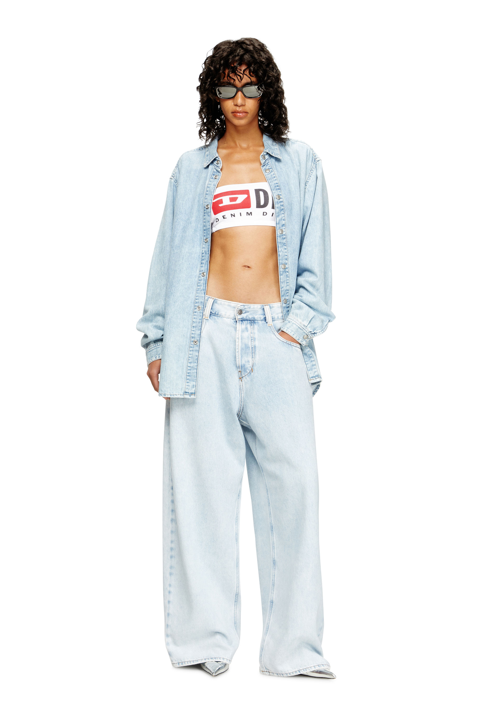 Diesel - UFSB-MELANIE, Woman's Strapless bra with maxi logo in White - 6