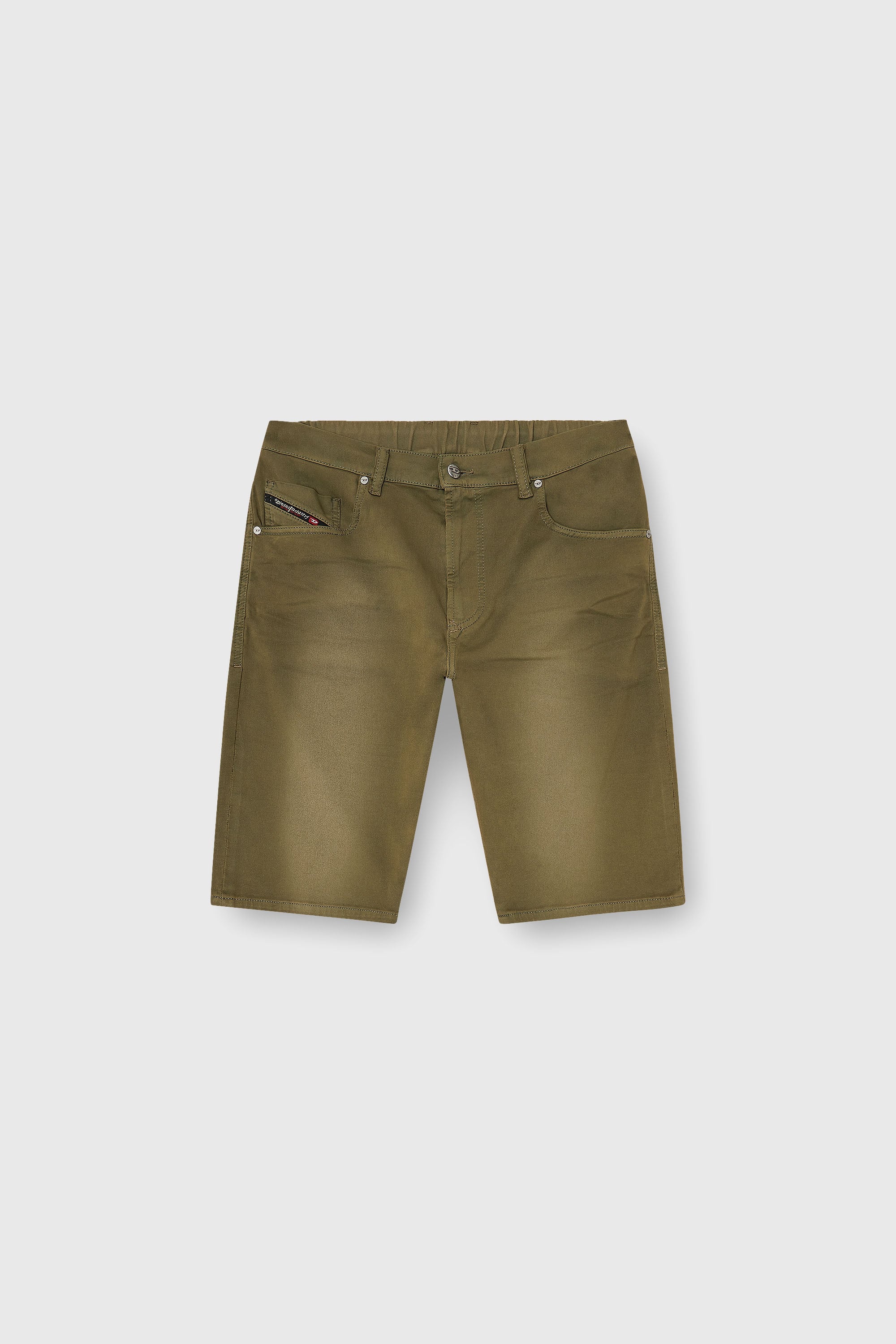 Diesel - 2033 D-KROOLEY-SHORT-BW JOGG, Man's Slim shorts in coloured denim in Military Green - 2