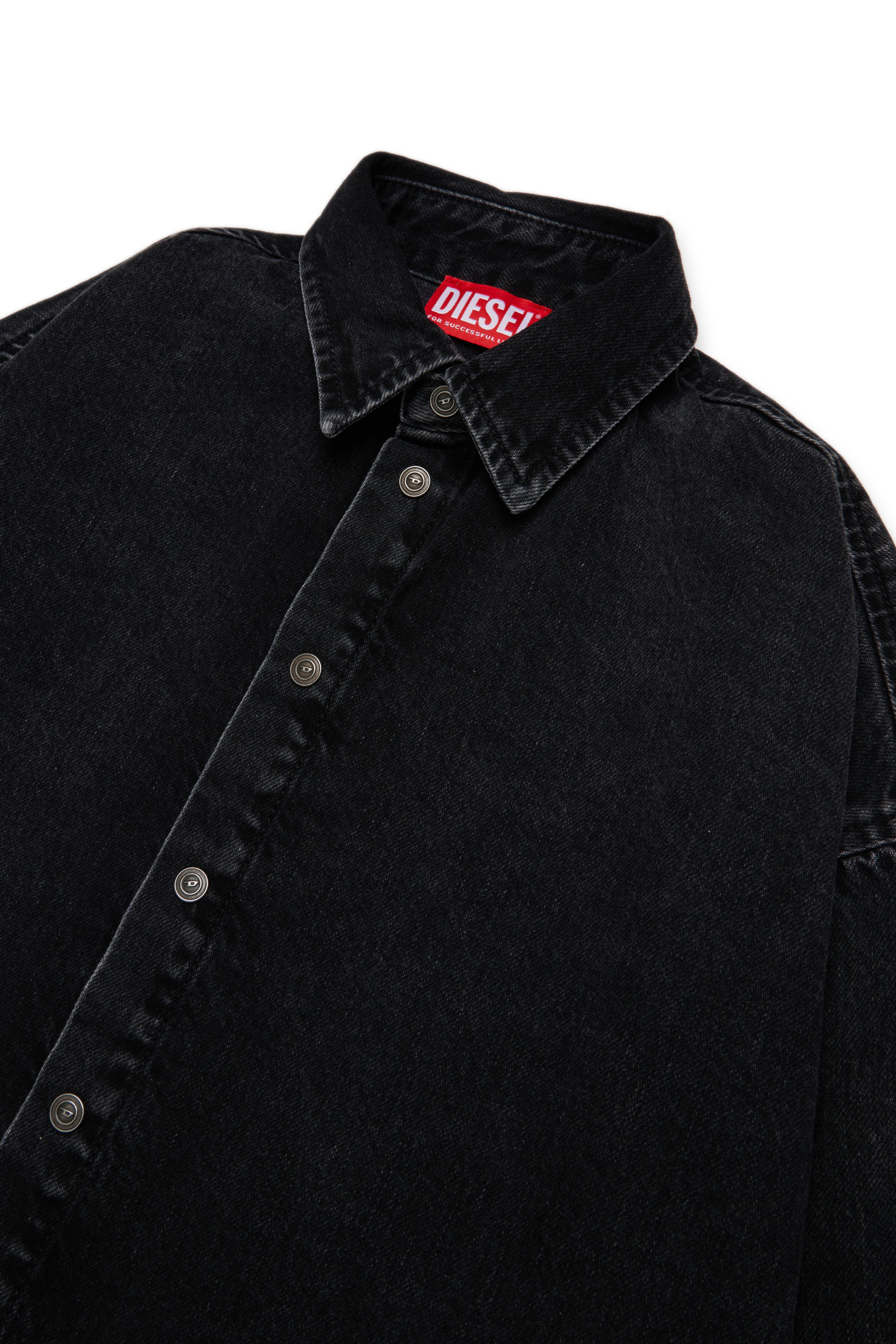 Diesel - CKAMA, Man's Cotton shirt with logo on the back in Black/Dark grey - 4