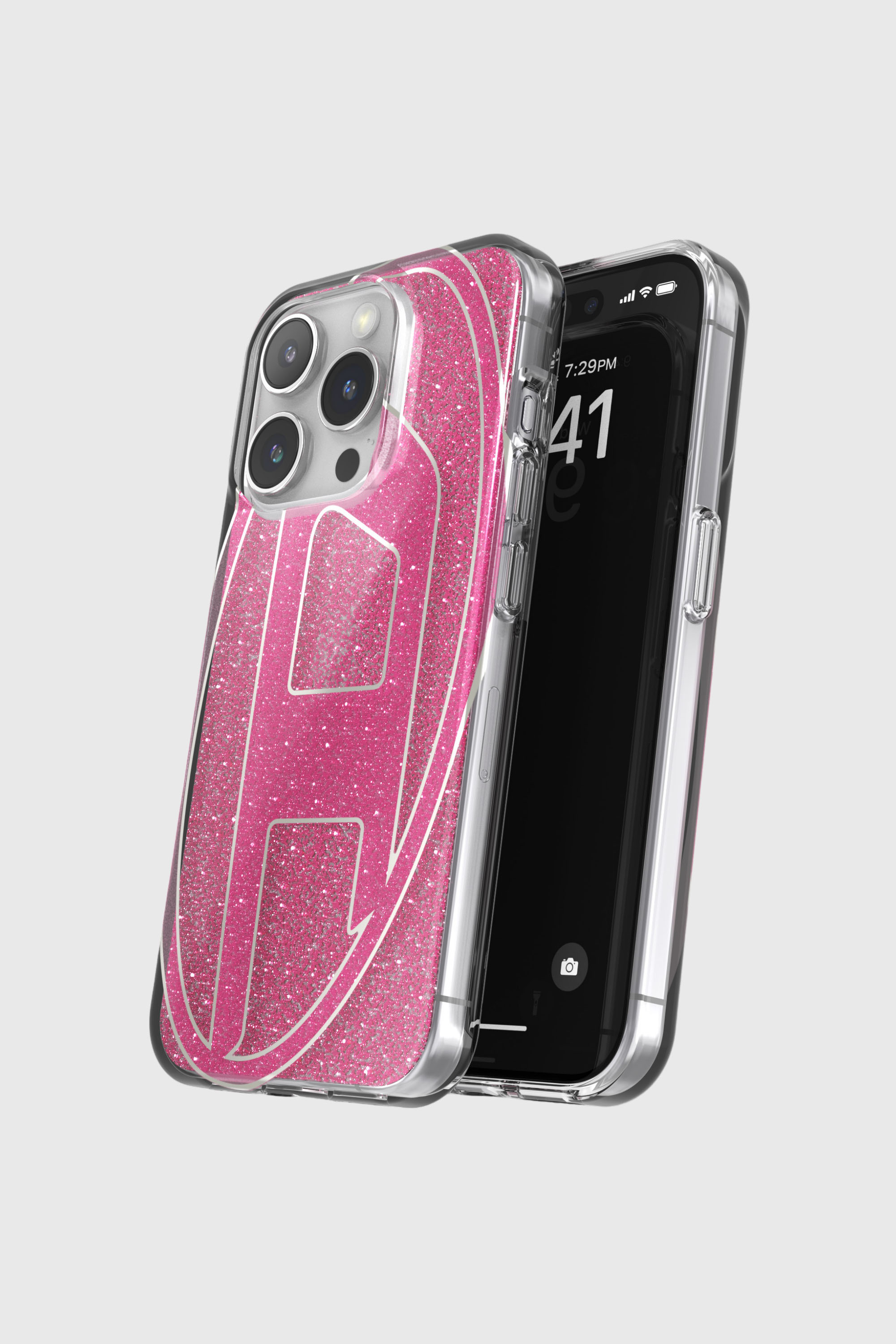 Diesel - 60036 AOP CASE, Unisex's Glitter Case for iP 15 Pro in Pink - 4