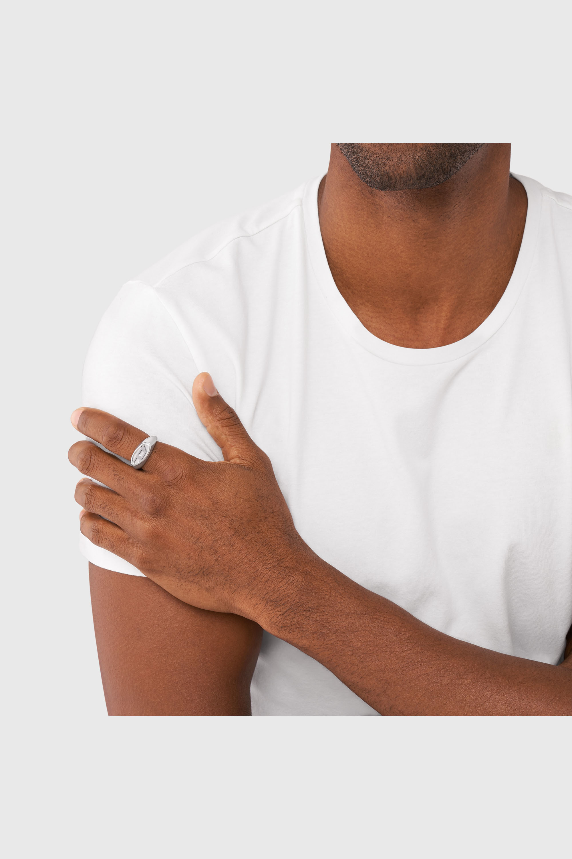 Diesel - DX1475, Unisex's Stainless steel signet ring in Silver - 4