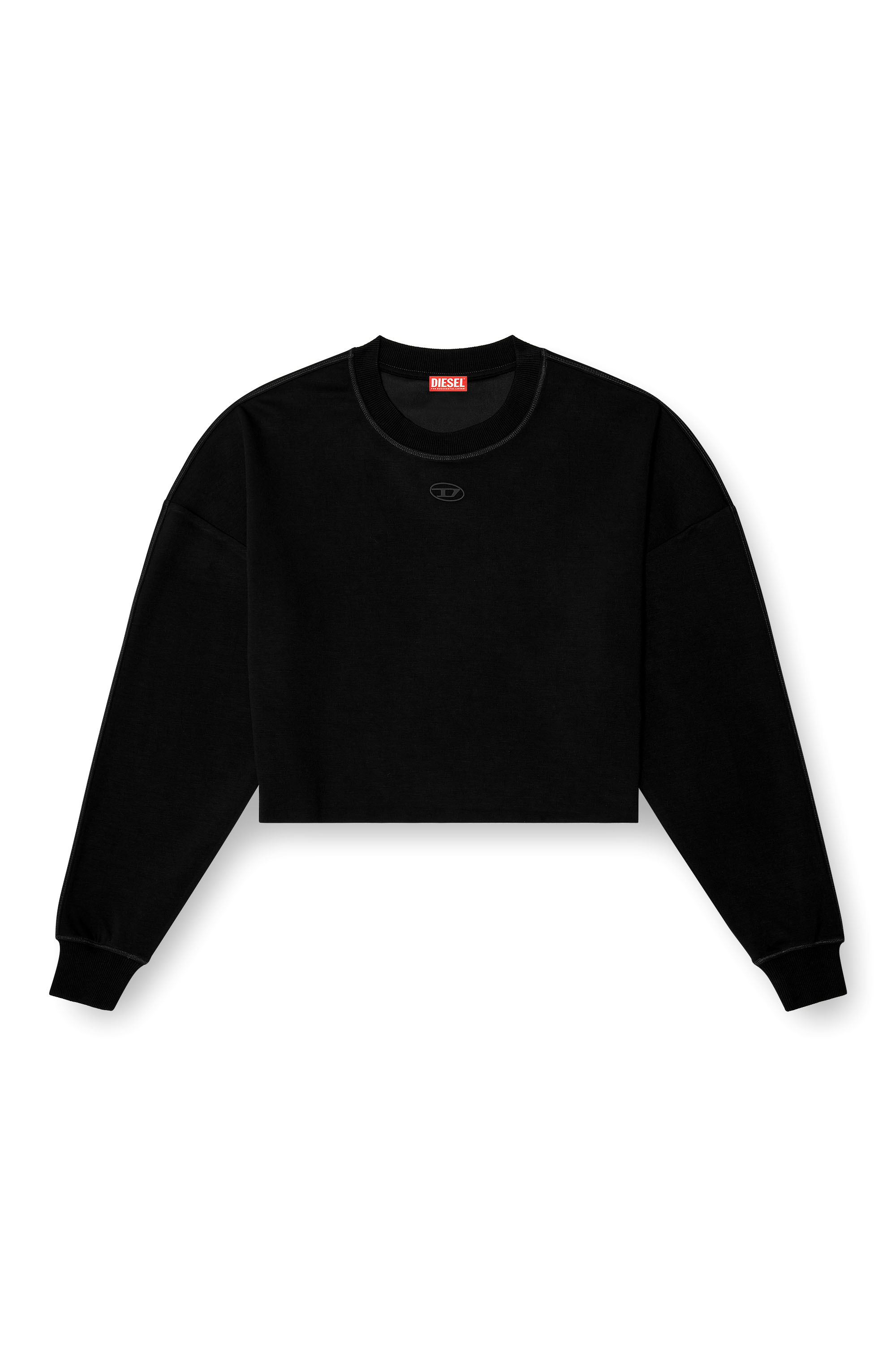 Diesel - BLAKE-UTLT, Woman's Crop top in light stretch scuba in Black - 3