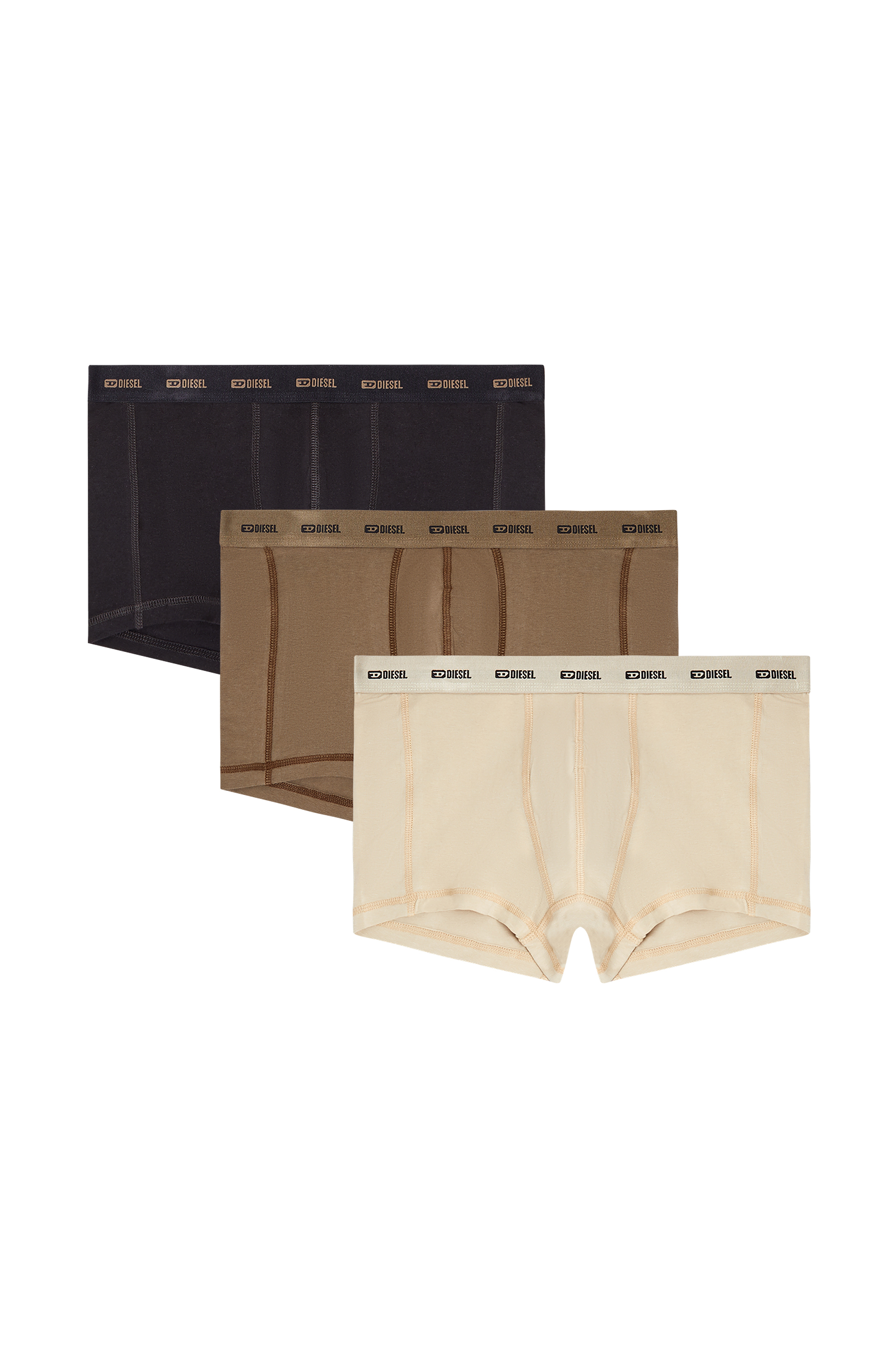 Diesel - DAMIEN-UTLT-3PACK, Man's 3-pack of boxer briefs in Light Brown - 1