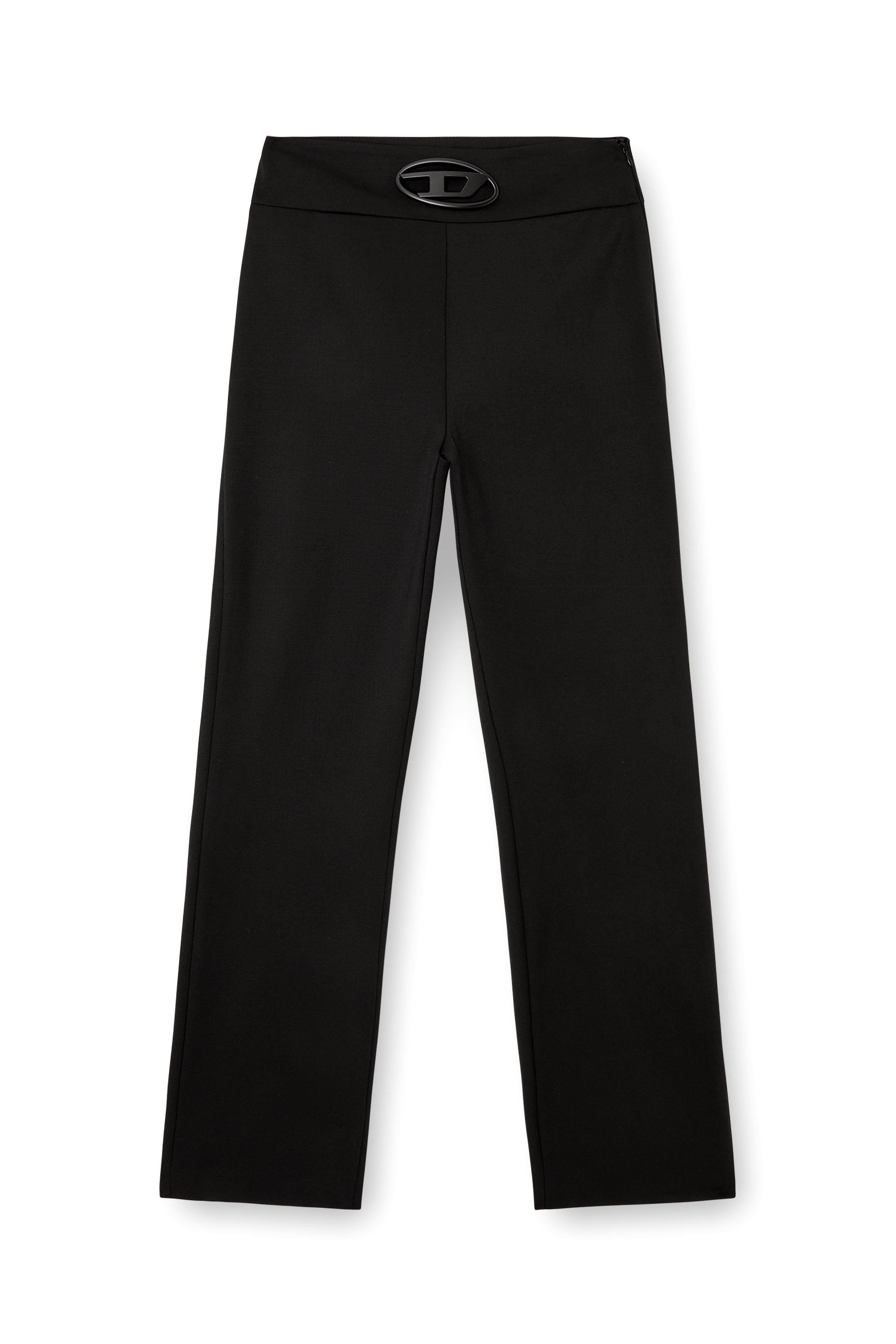 Diesel - P-ERSY, Woman's High waisted wool twill pants in Black - 2
