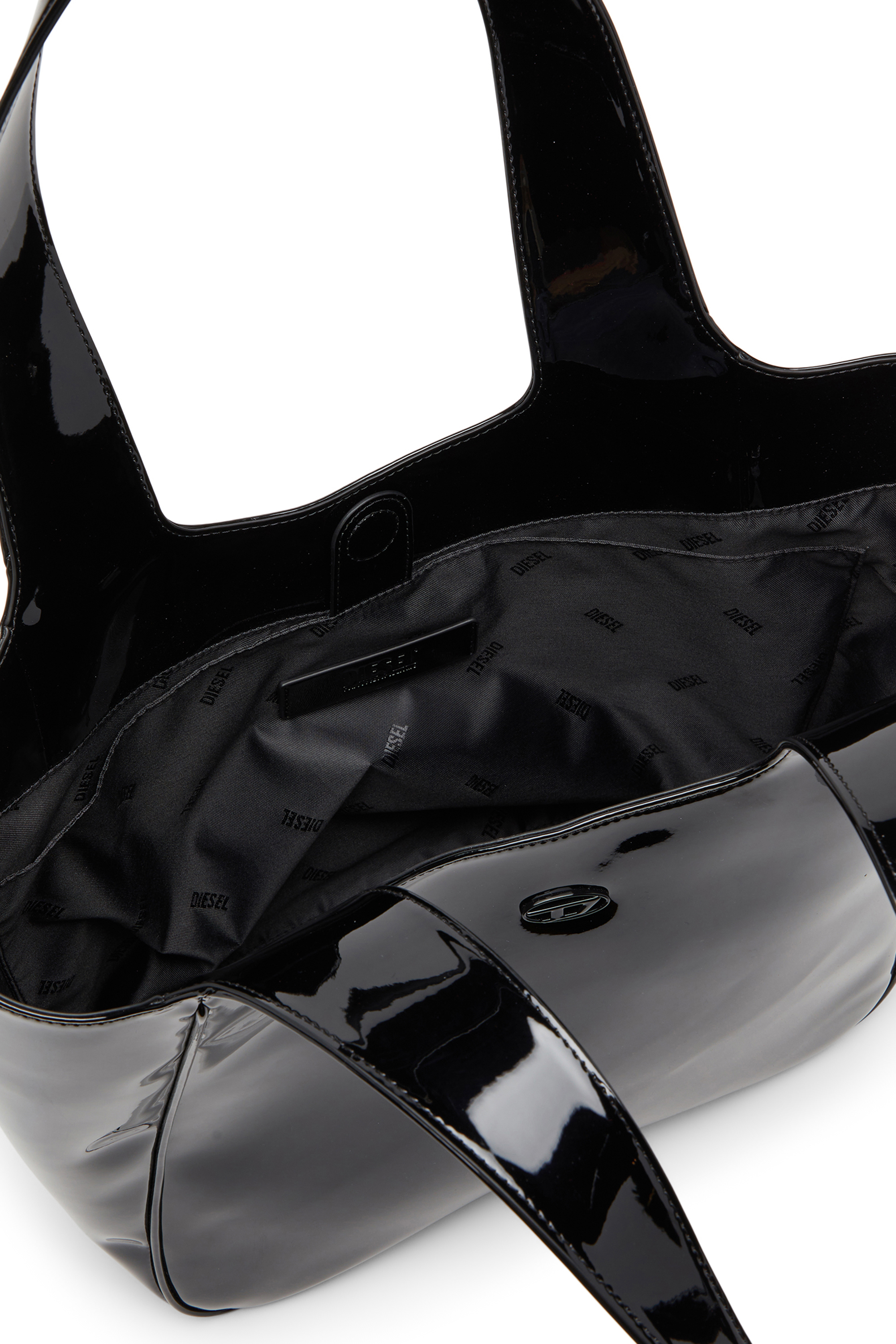 Diesel - PLAY SHOPPER EW, Woman's Play-Tote bag in glossy PU in Black - 3