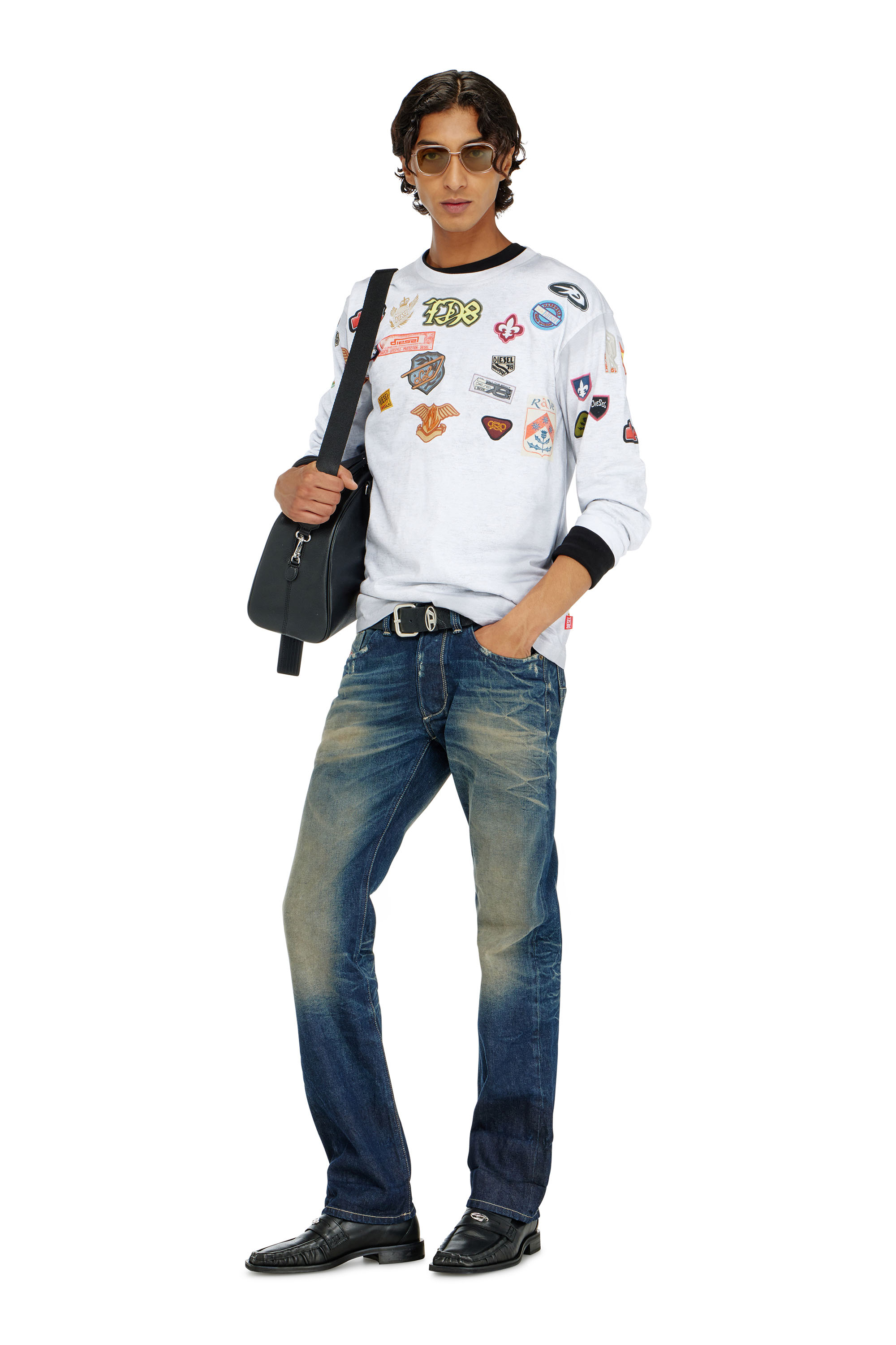 Diesel - T-NORME-LS-PATCHES, Man's Long-sleeve T-shirt with all-over patches print in null - 2