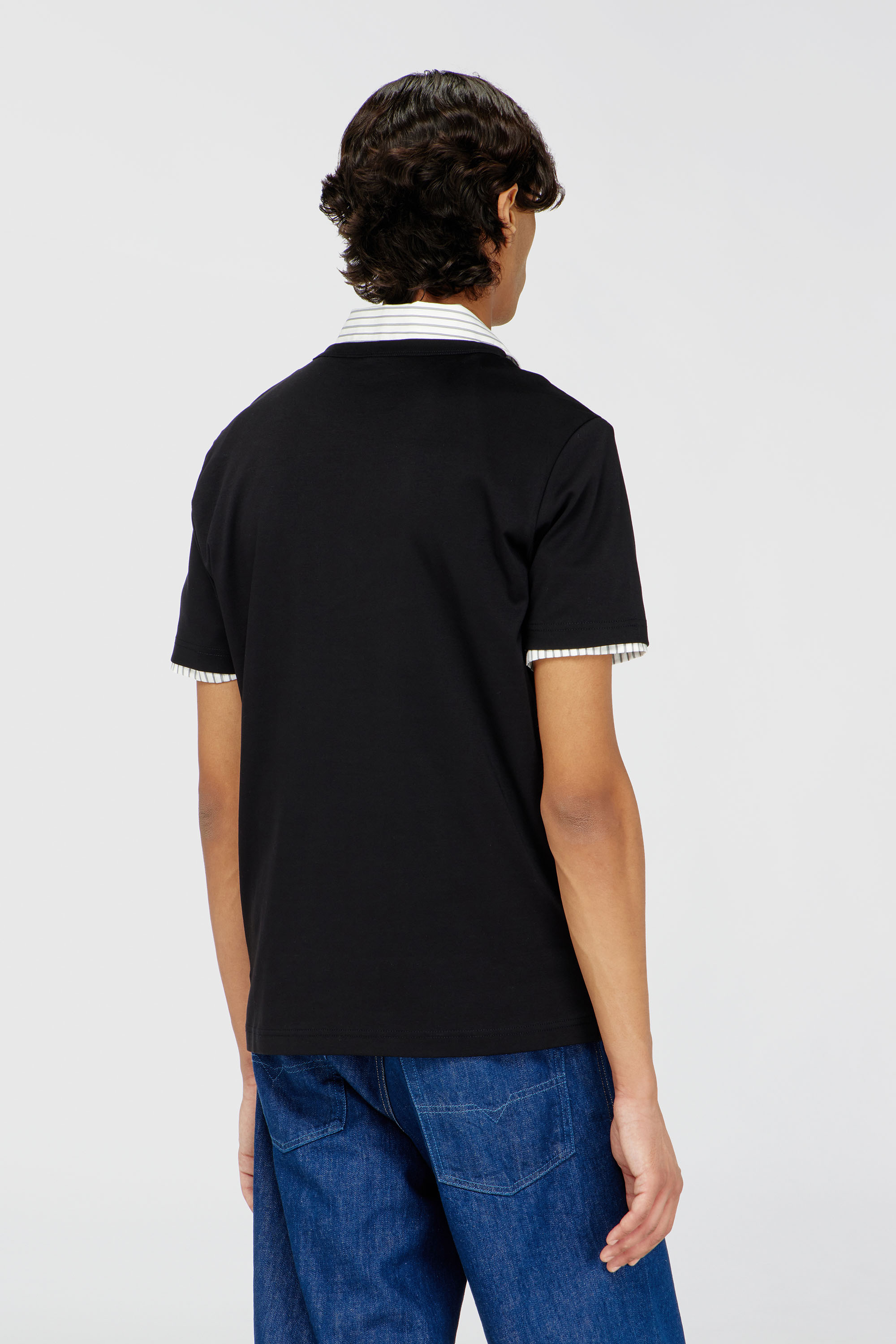 Diesel - T-MIEGOR-K77, Man's T-shirt in mercerised cotton with mini logo in Black - 4