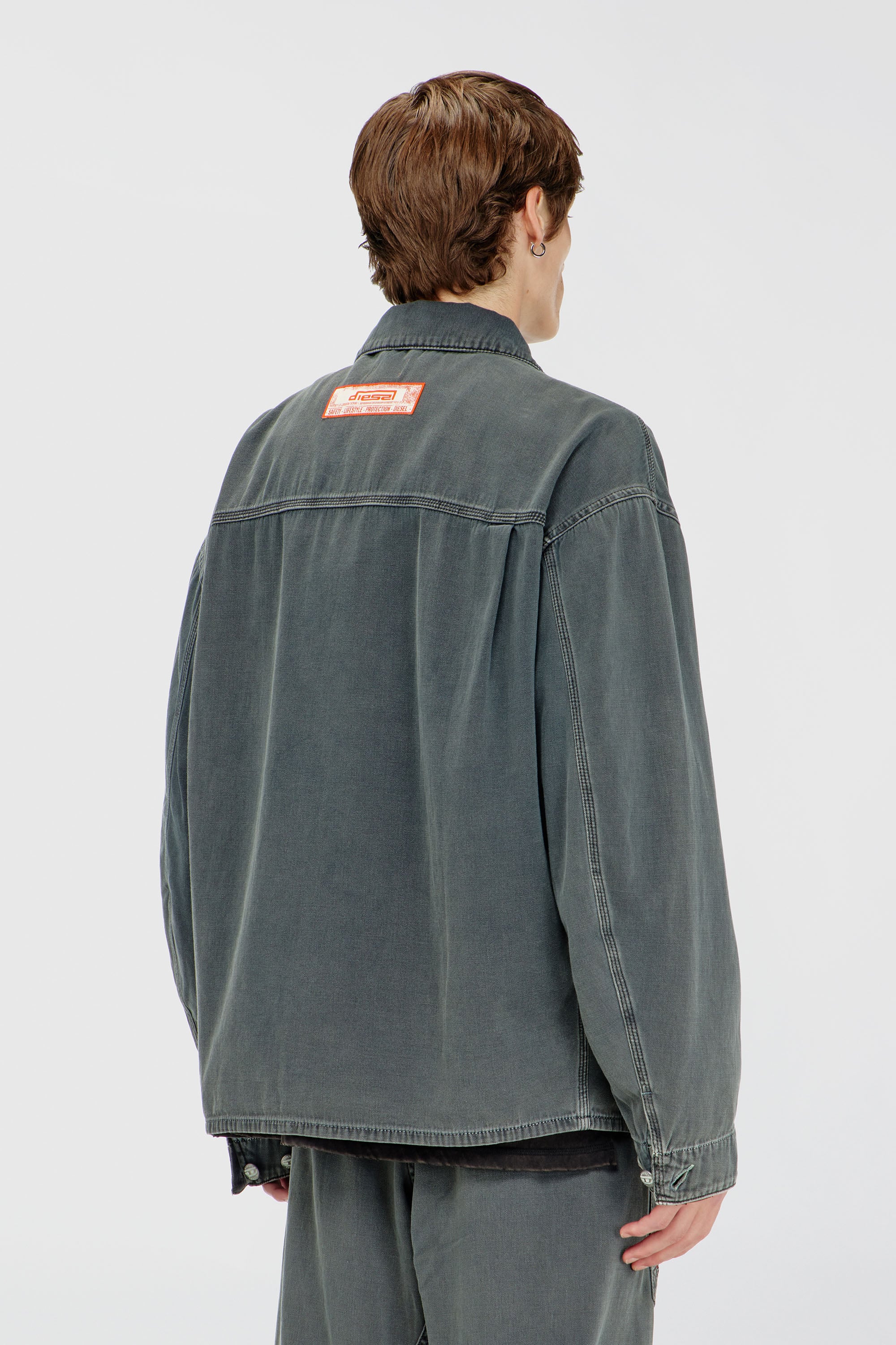 Diesel - D-STACK-U, Unisex's Utility-style jacket in coloured denim in Grey - 4