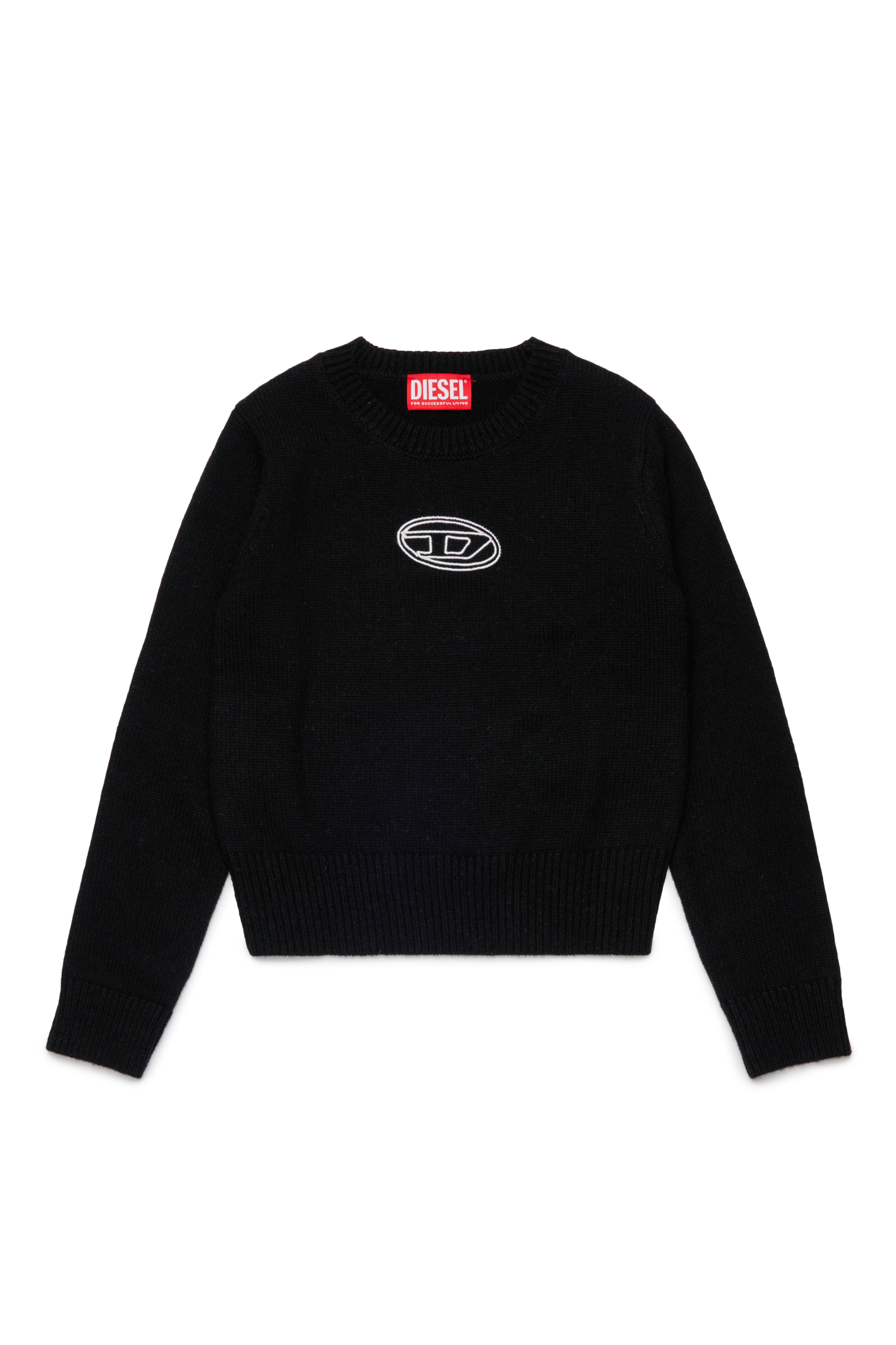 Diesel - KLESSY, Woman's Wool blend sweater with logo in Black - 1