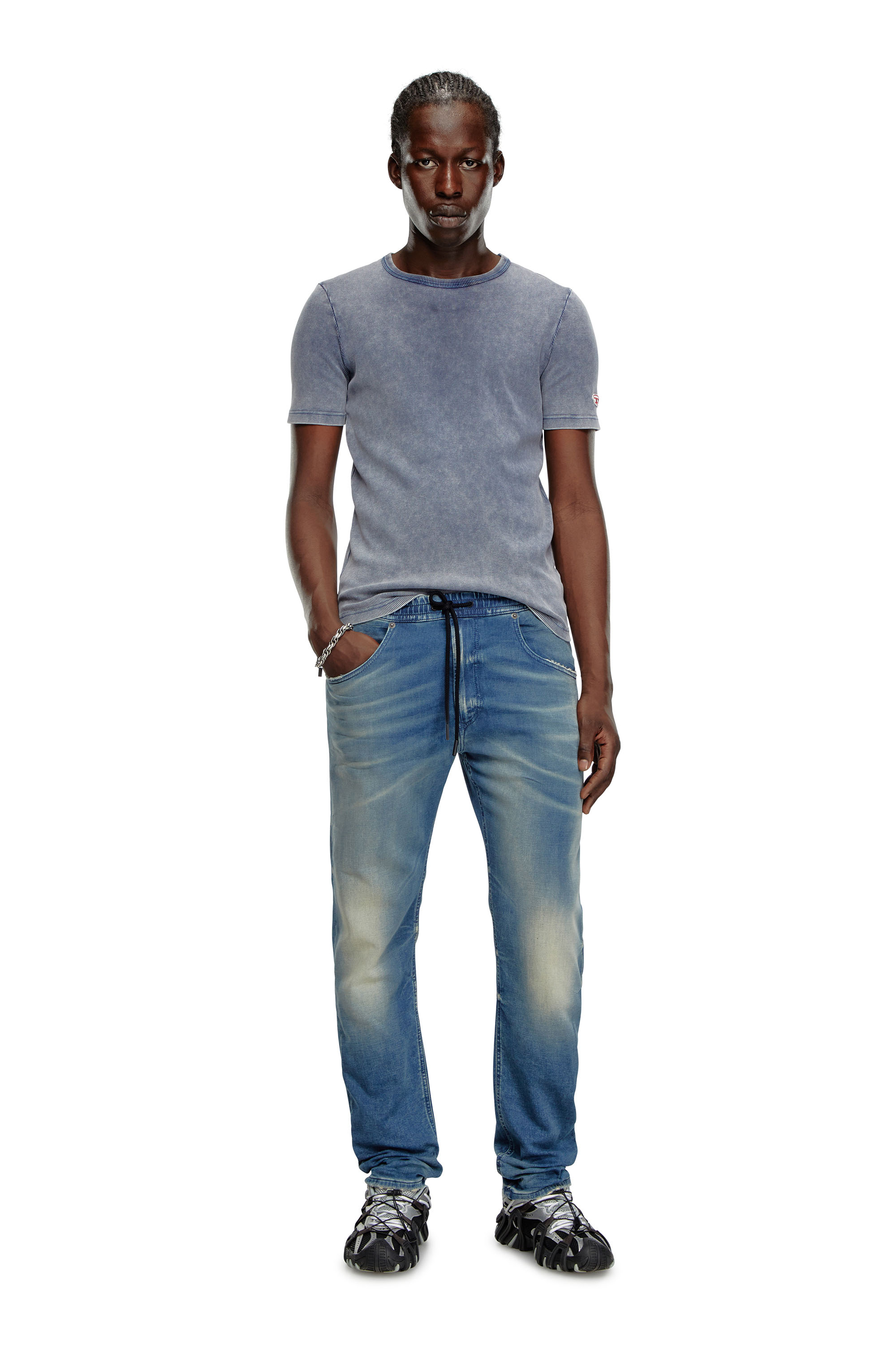 Diesel - Man's Tapered 2030 D-Krooley Joggjeans® 068MG, Medium blue - 1