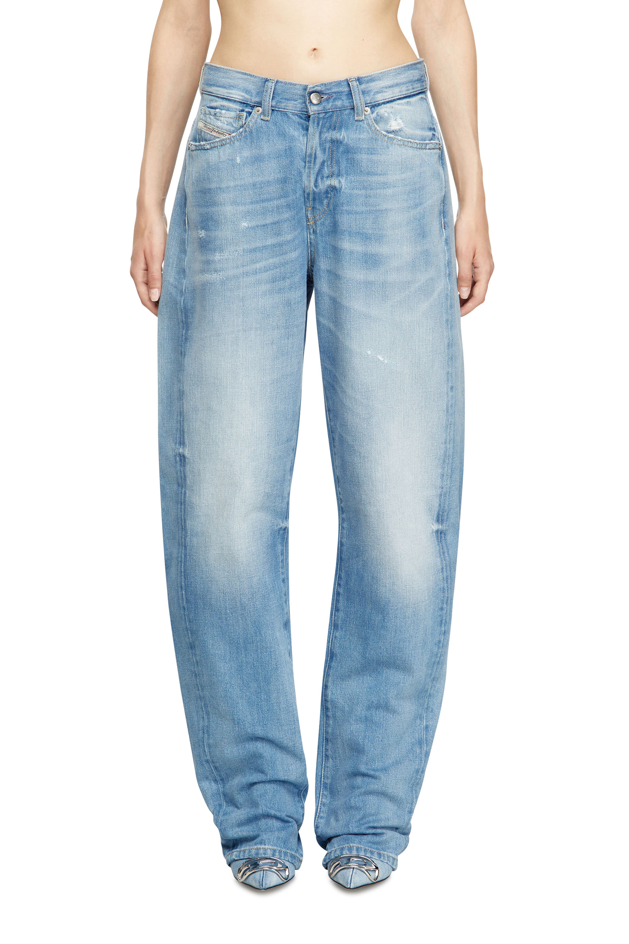 Diesel - Woman's Relaxed Jeans 1974 D-Ellz 09M24, Light Blue - 1