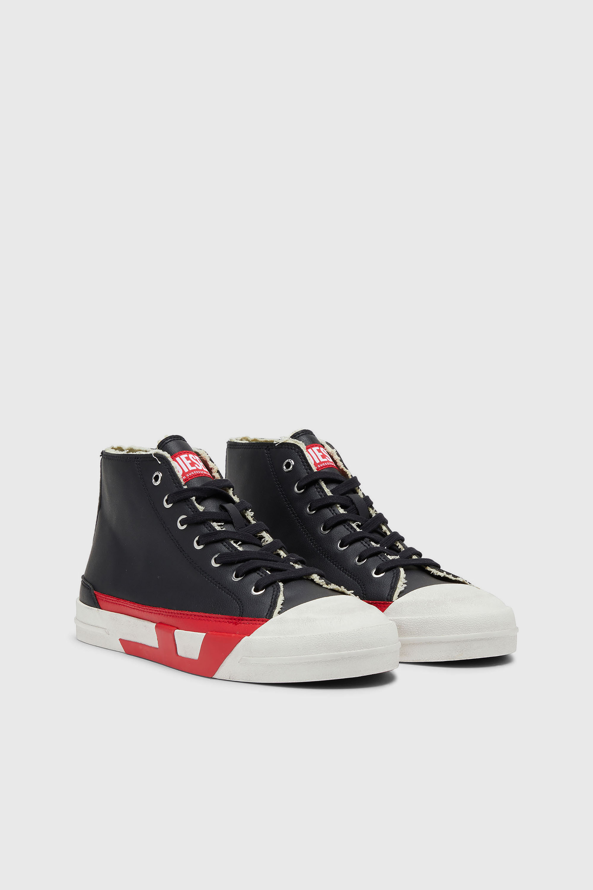 Diesel - S-D-VERSE MID II, Man's S-D-Verse Vulcanized shoes with D logo in Black/Red - 2