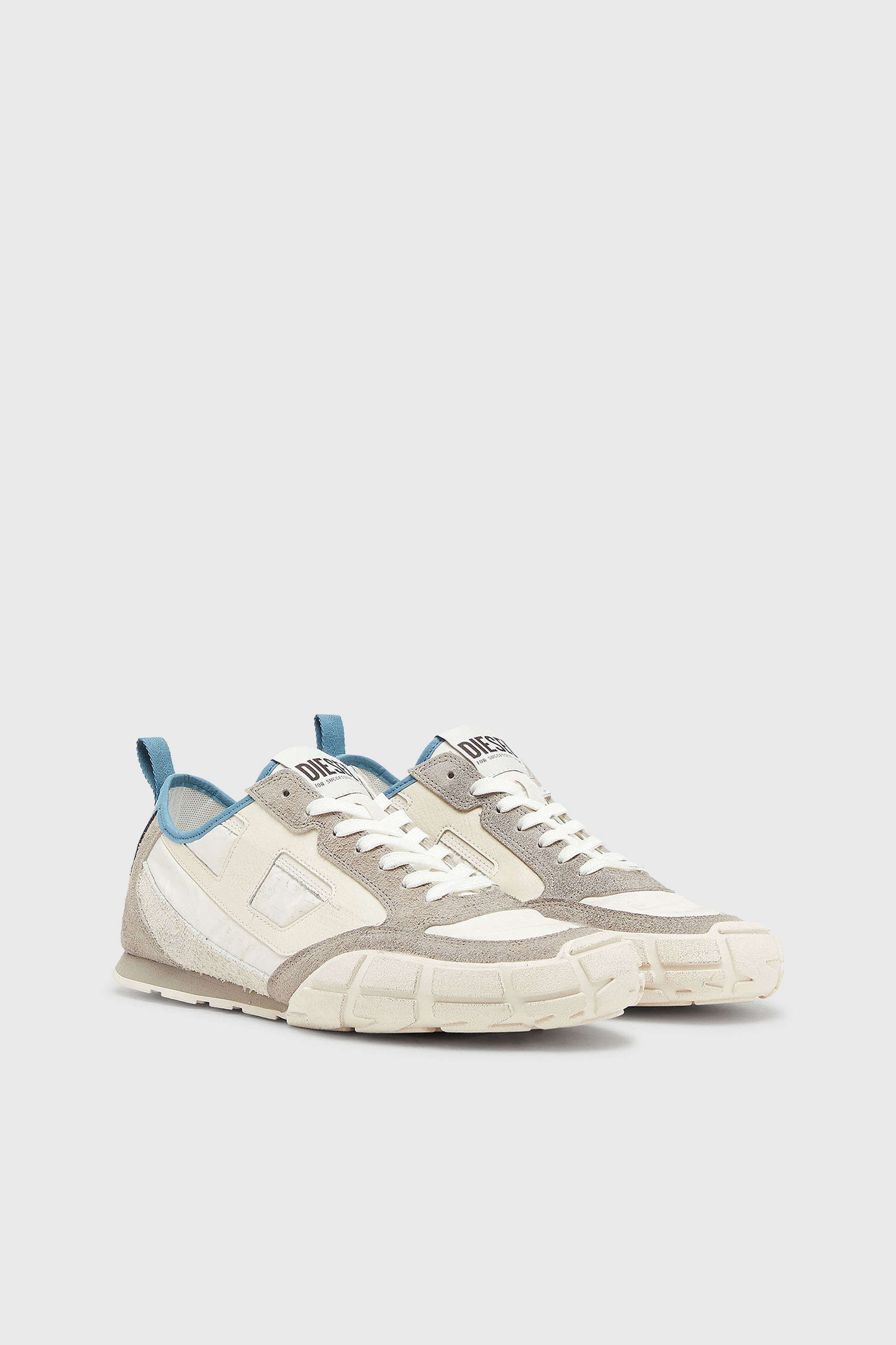 Diesel - S-PAGODHA LOW, Man's S-Pagodha - Sneakers in leather and nylon in White/Grey - 2