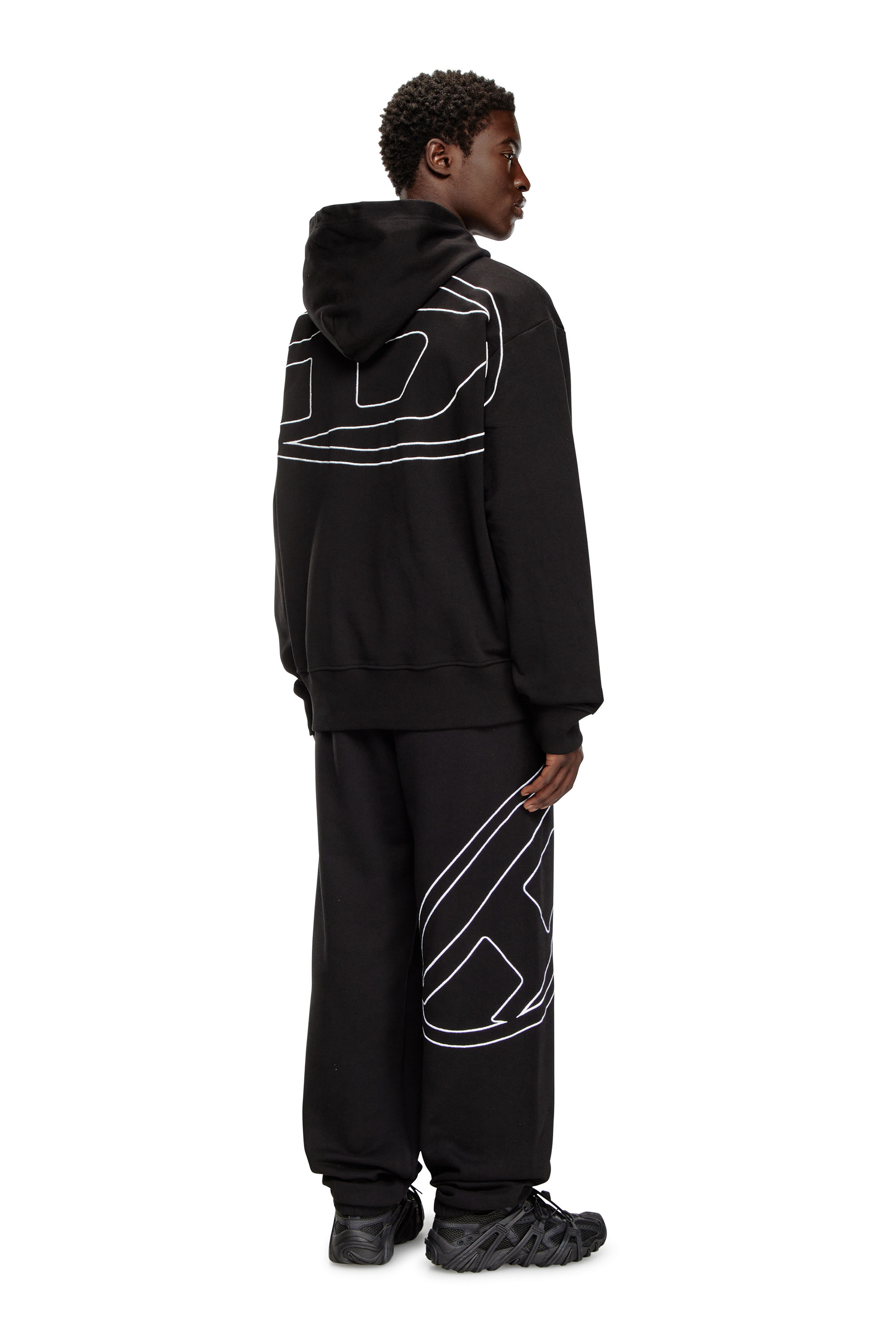 Diesel - S-MACS-HOOD-MEGOVAL-D, Man's Hoodie with logo embroidery in Black - 1